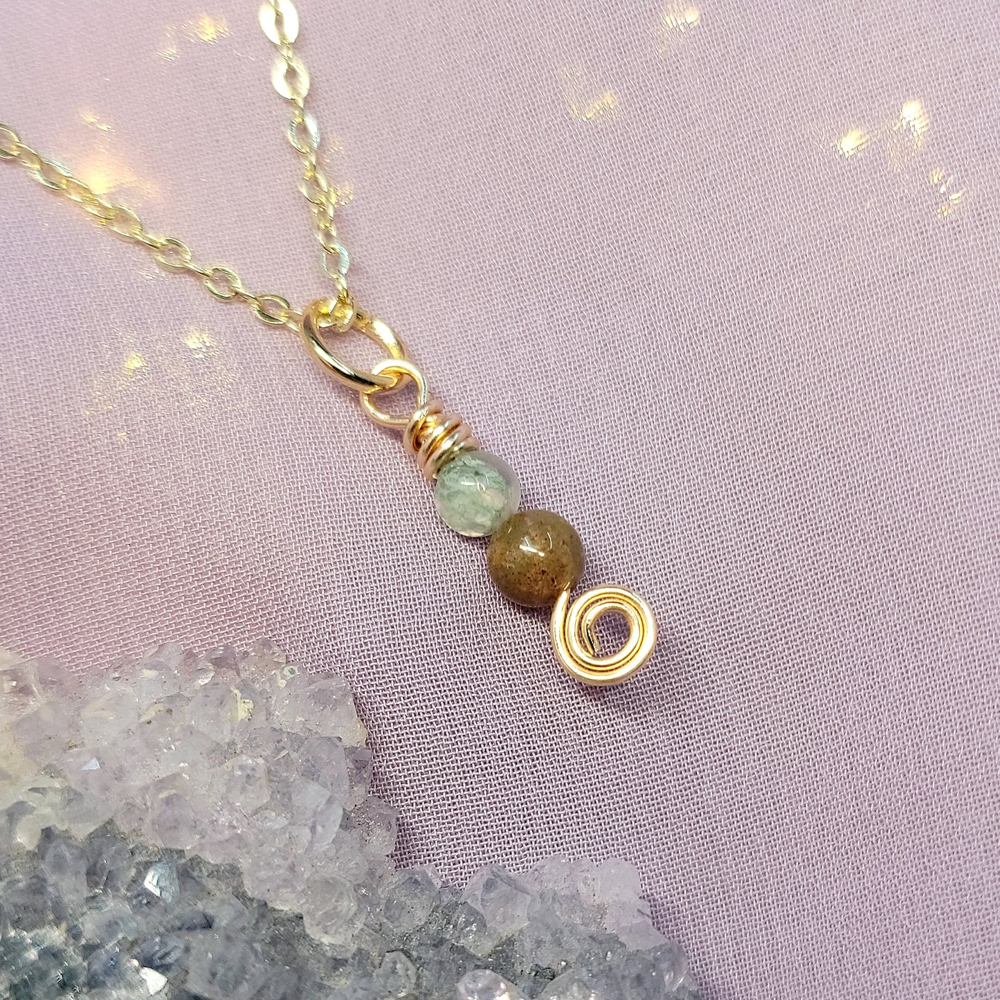 Dainty Ocean Jasper Fairy Necklace