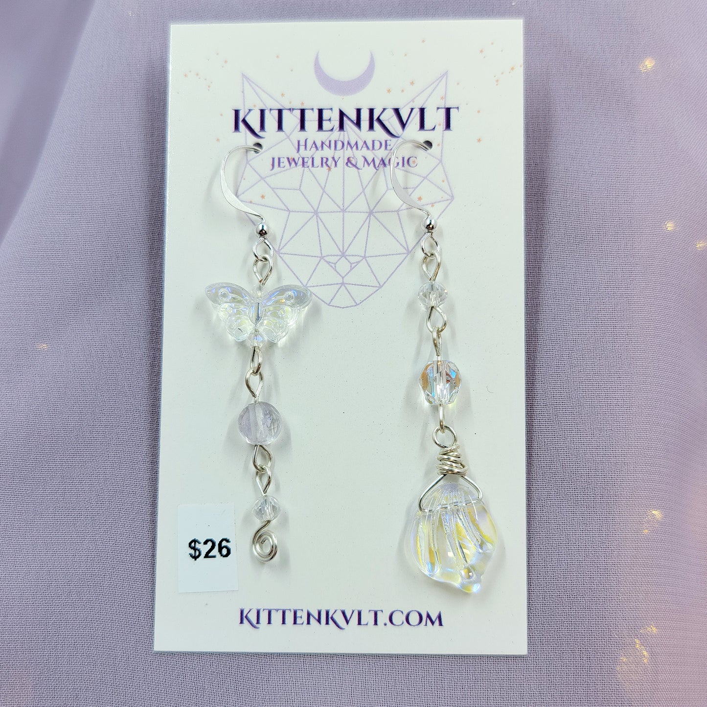 Ethereal Fluorite Butterfly Earrings