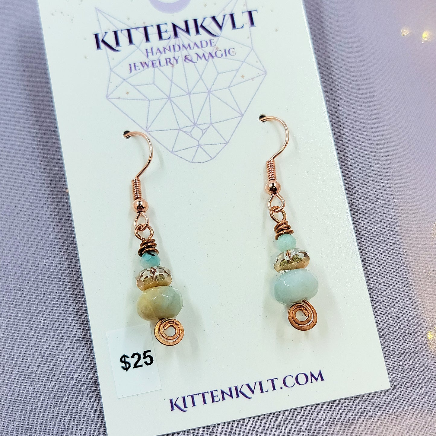 Mystical Sea Witch Amazontie Copper Earrings