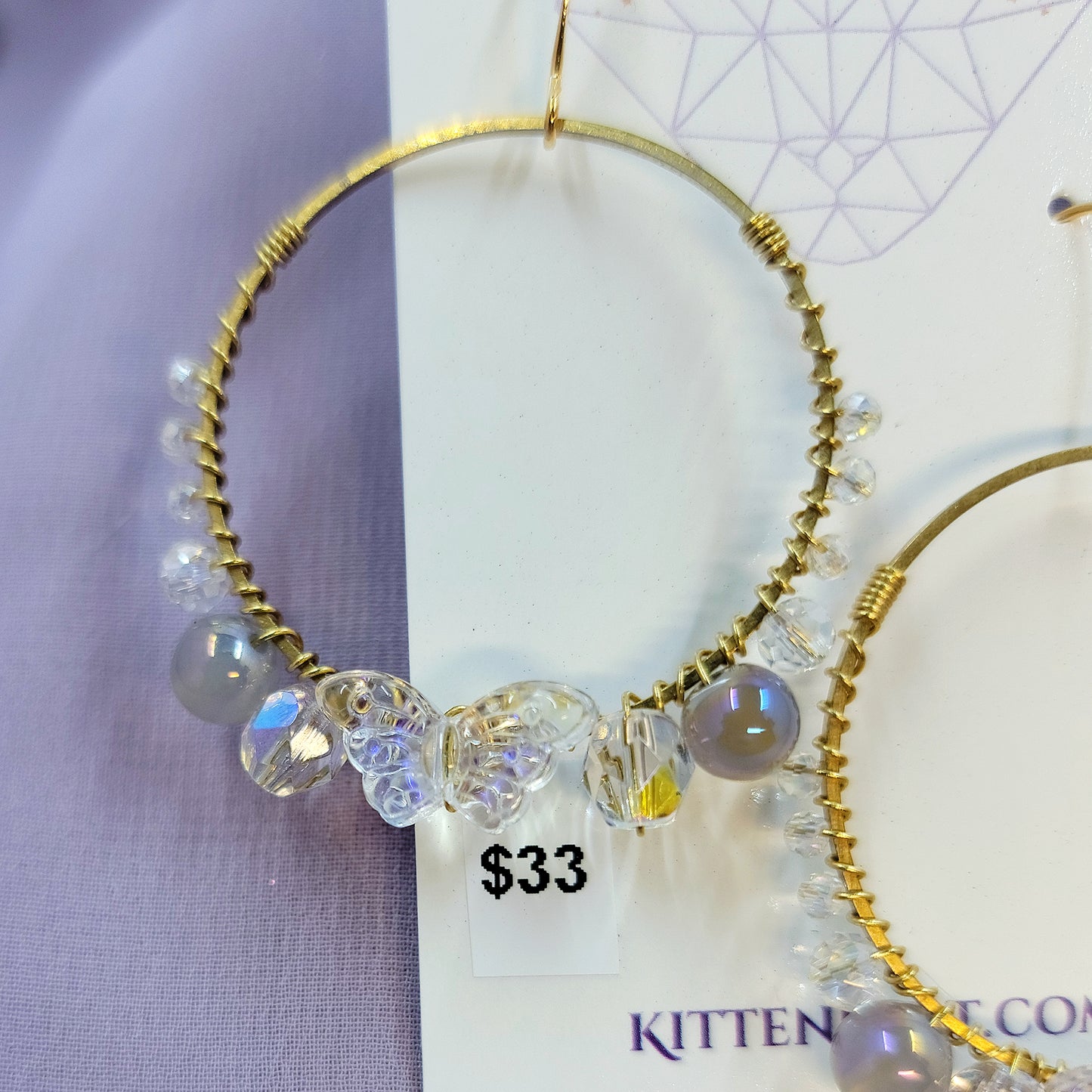 Ethereal Butterfly Aura Agate Sun Catcher Earrings