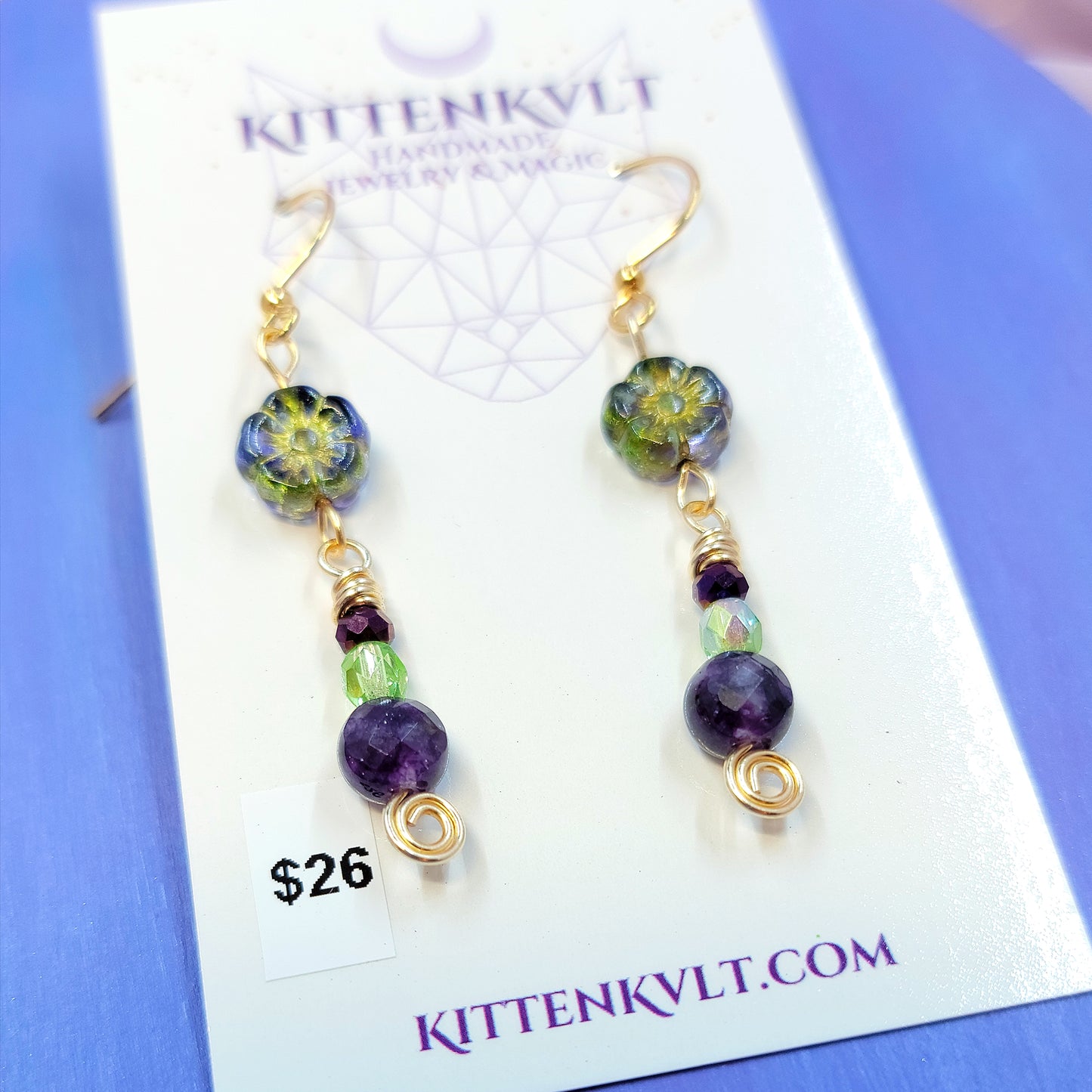 Amethyst Fairy Flower Earrings