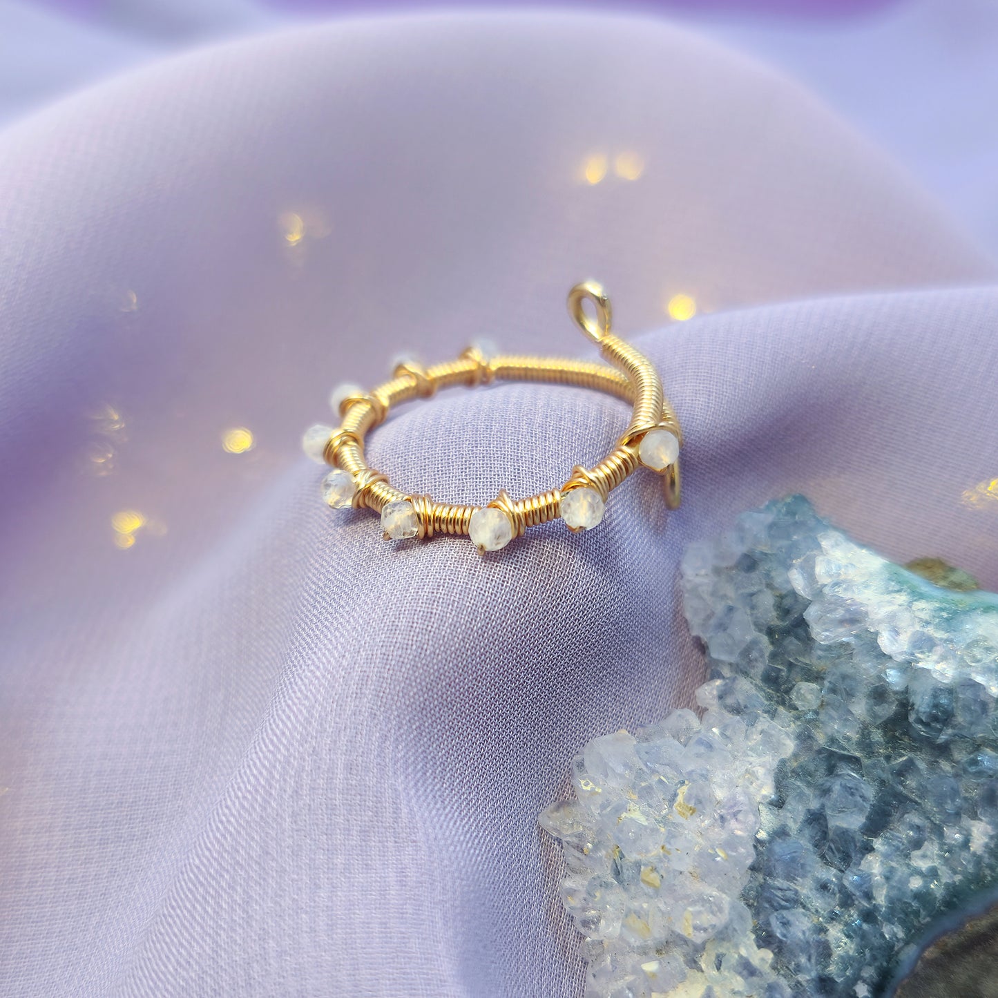 Ethereal Fairy Moonstone Adjustable Ring