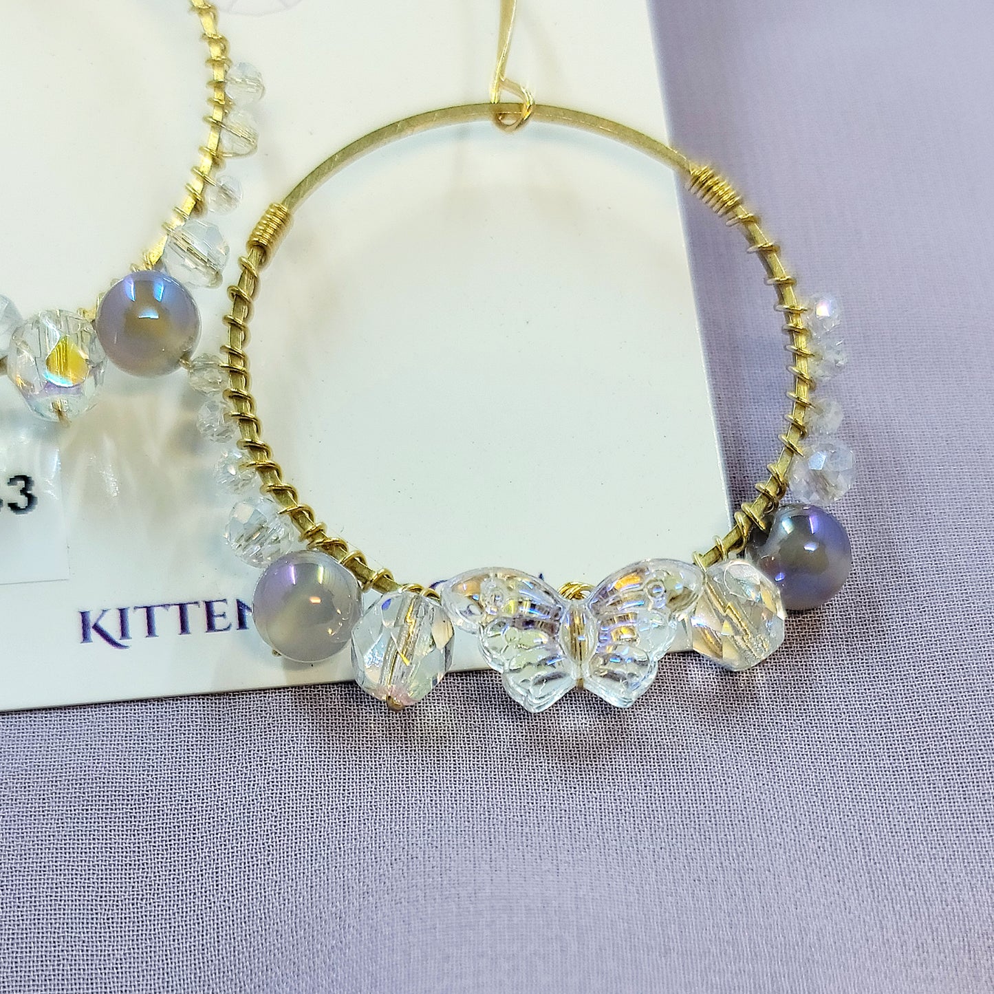 Ethereal Butterfly Aura Agate Sun Catcher Earrings