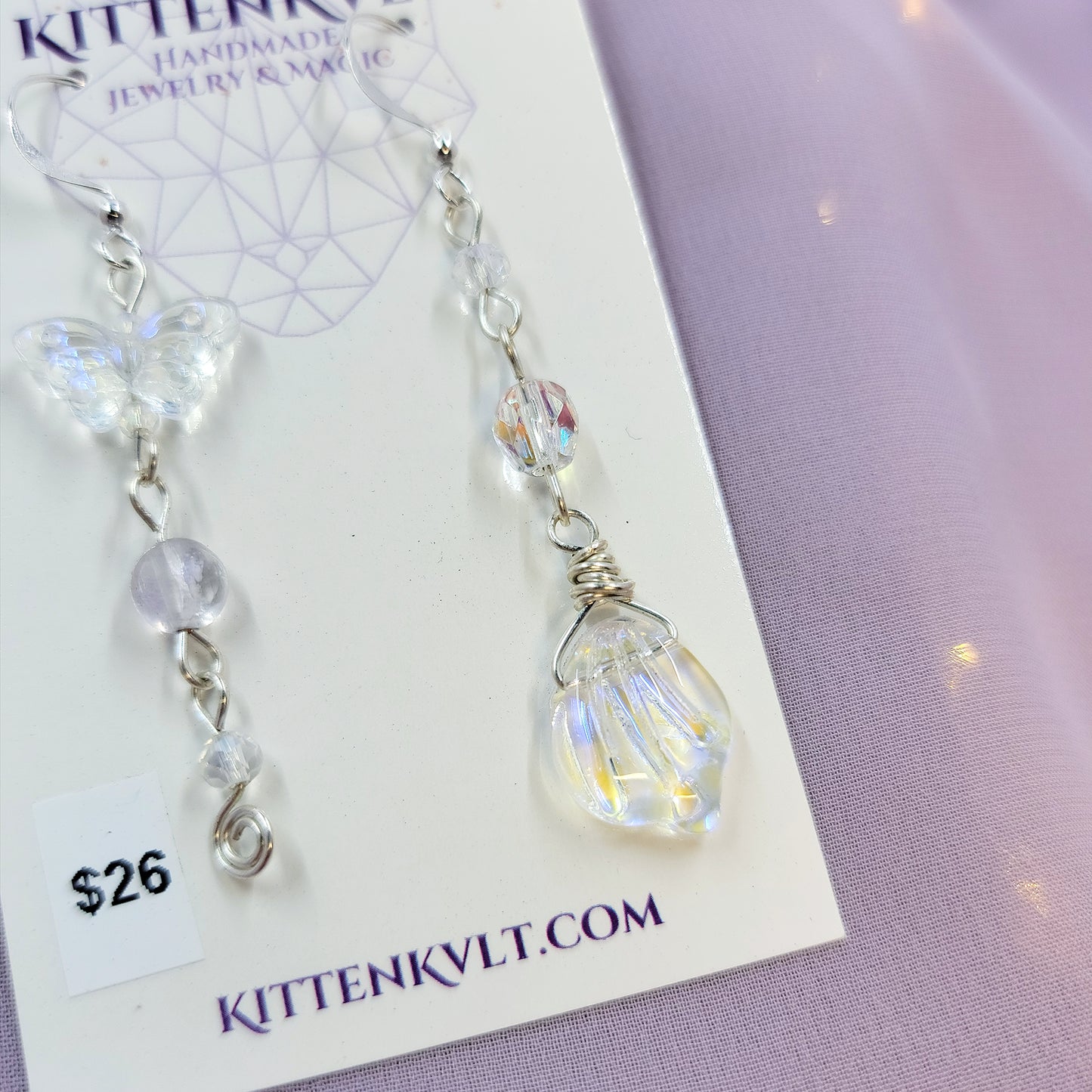 Ethereal Fluorite Butterfly Earrings