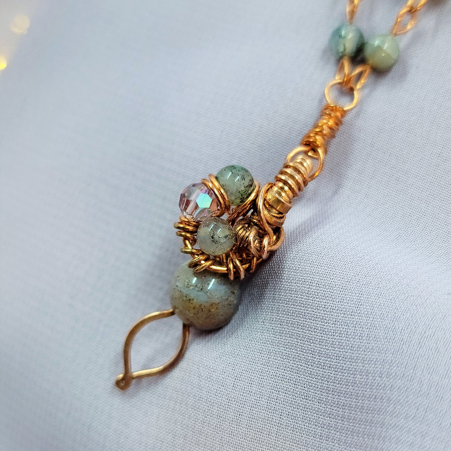 Mystical Witchy Fairy Ocean Jasper Copper Necklace