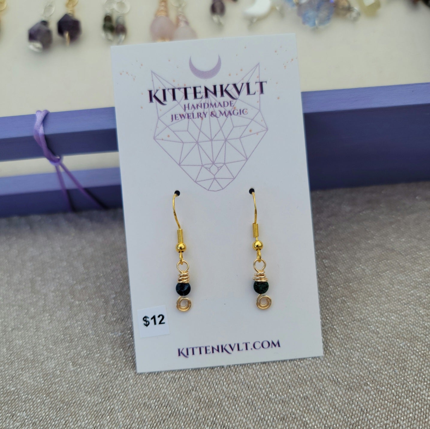 Fairy Azurite Witchy Dainty Earrings
