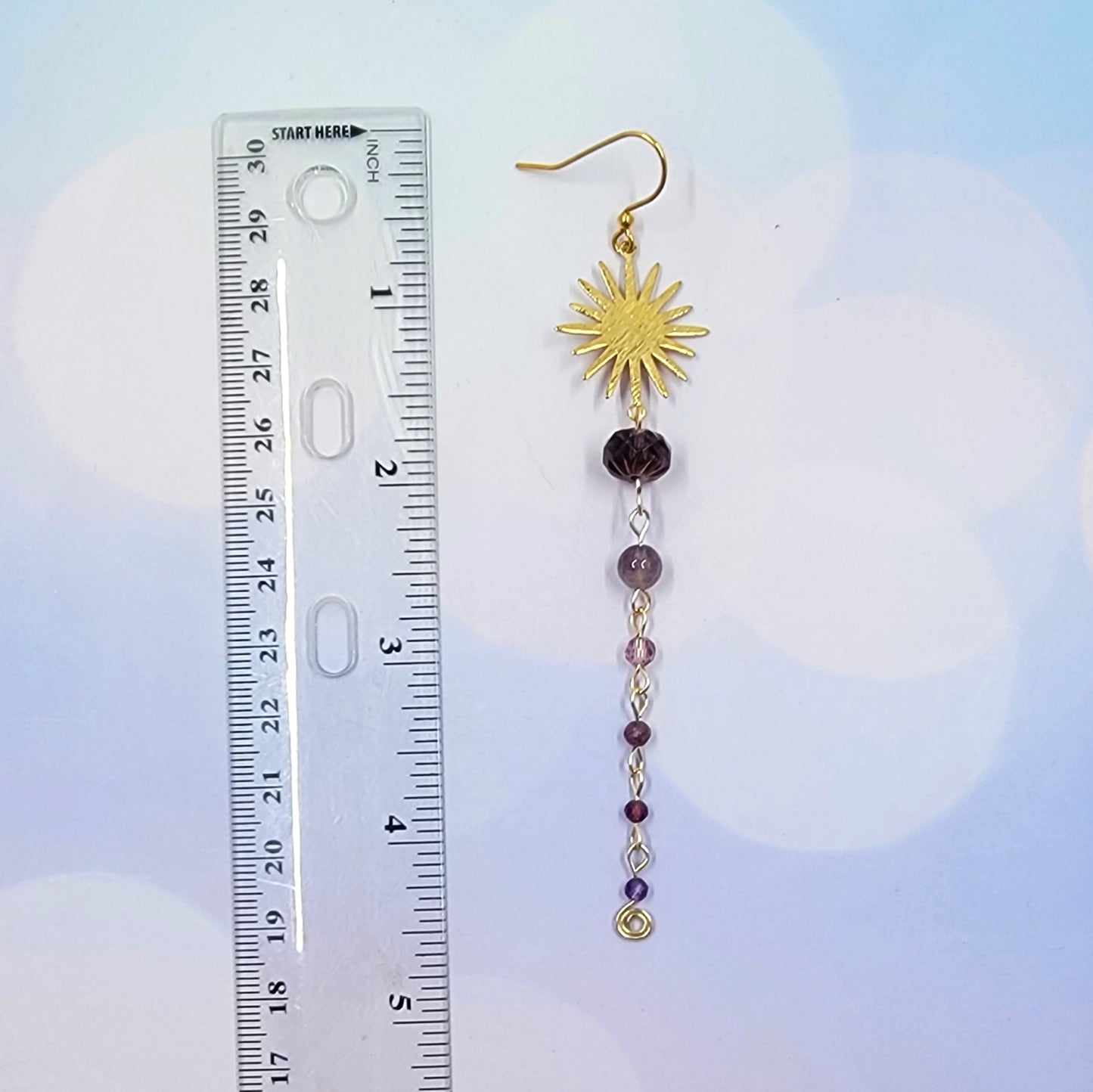 Celestial Amethyst, Garnet, & Ruby With Sapphire Earrings