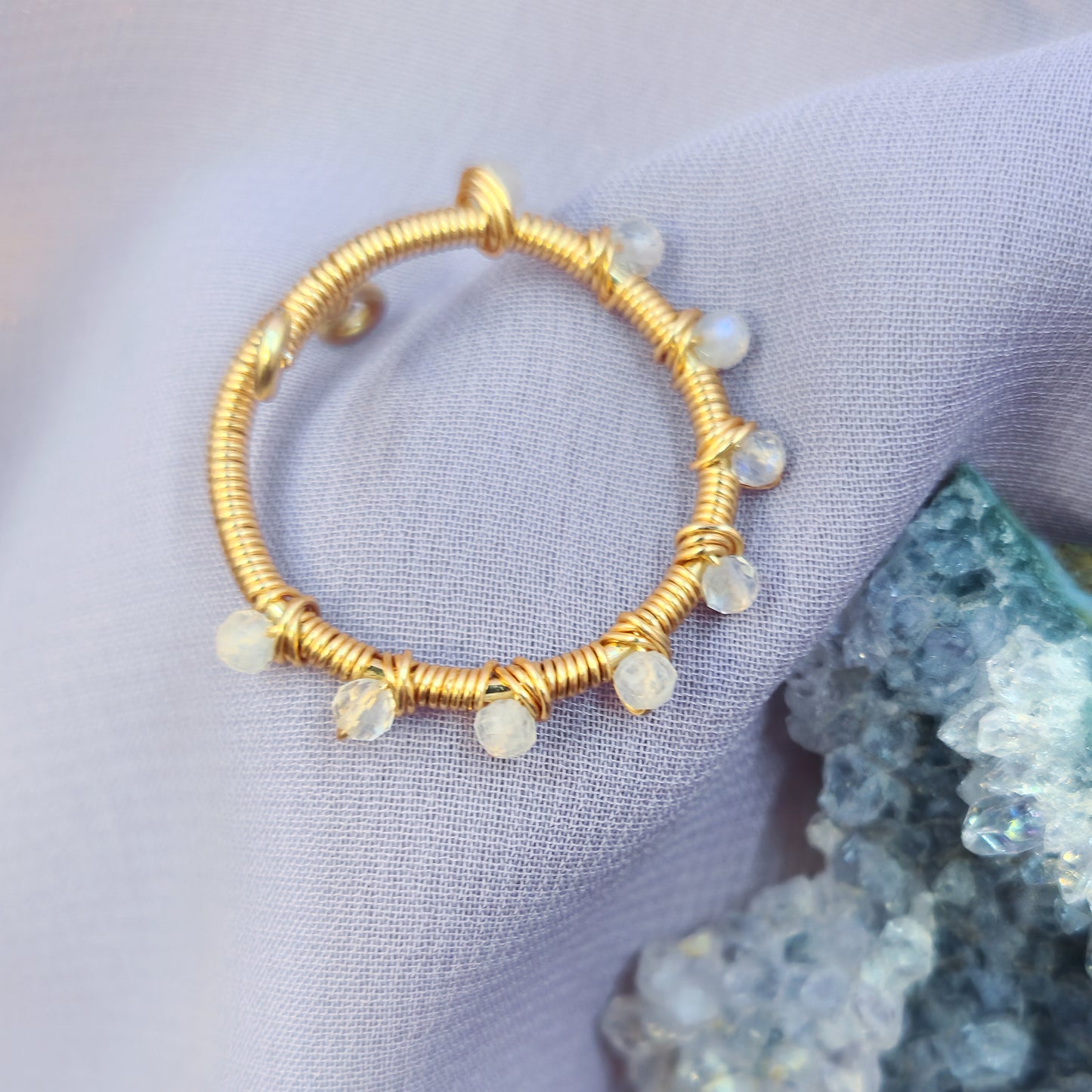 Ethereal Fairy Moonstone Adjustable Ring