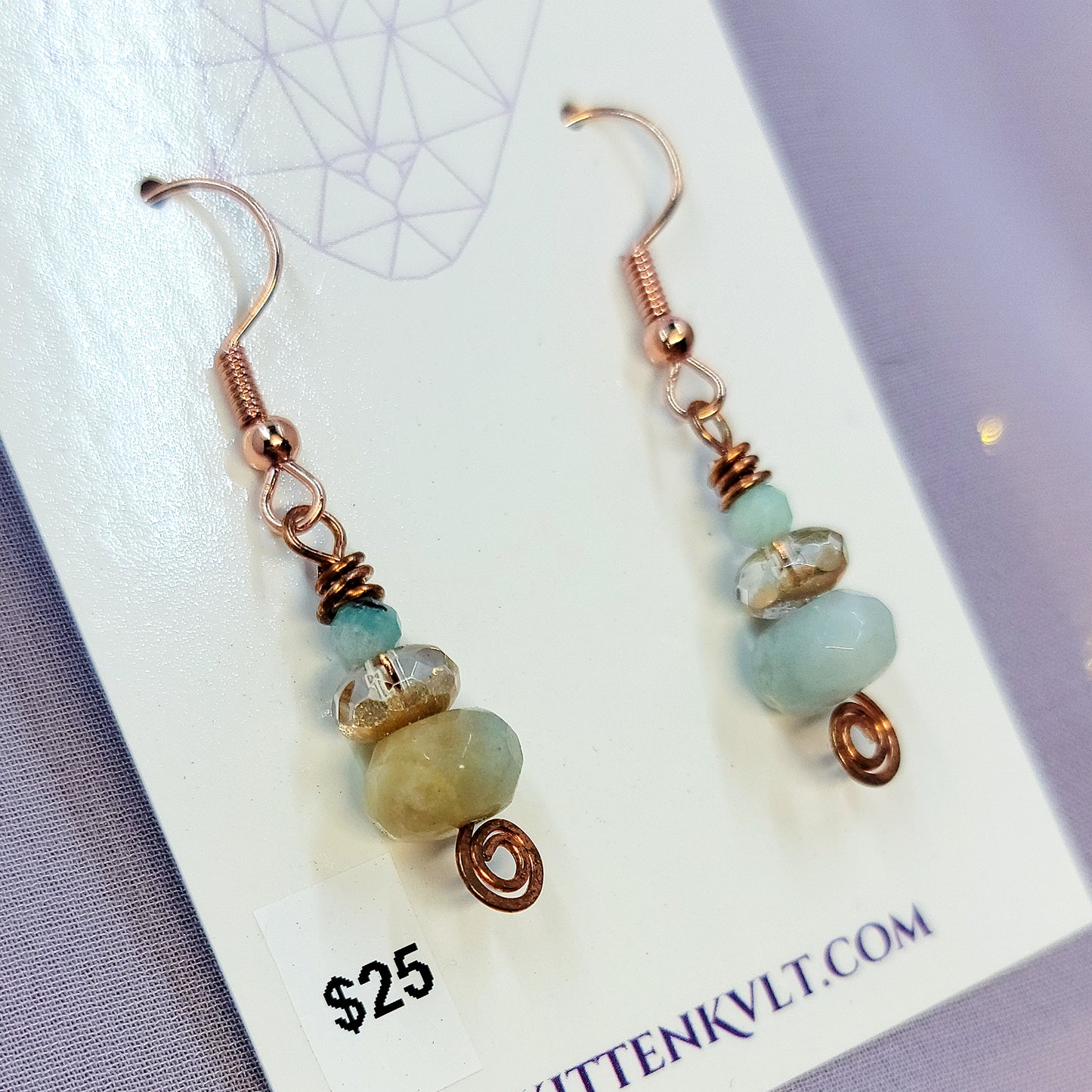 Mystical Sea Witch Amazontie Copper Earrings