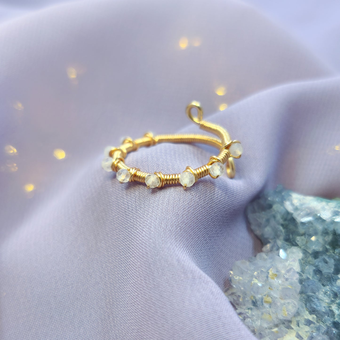 Ethereal Fairy Moonstone Adjustable Ring