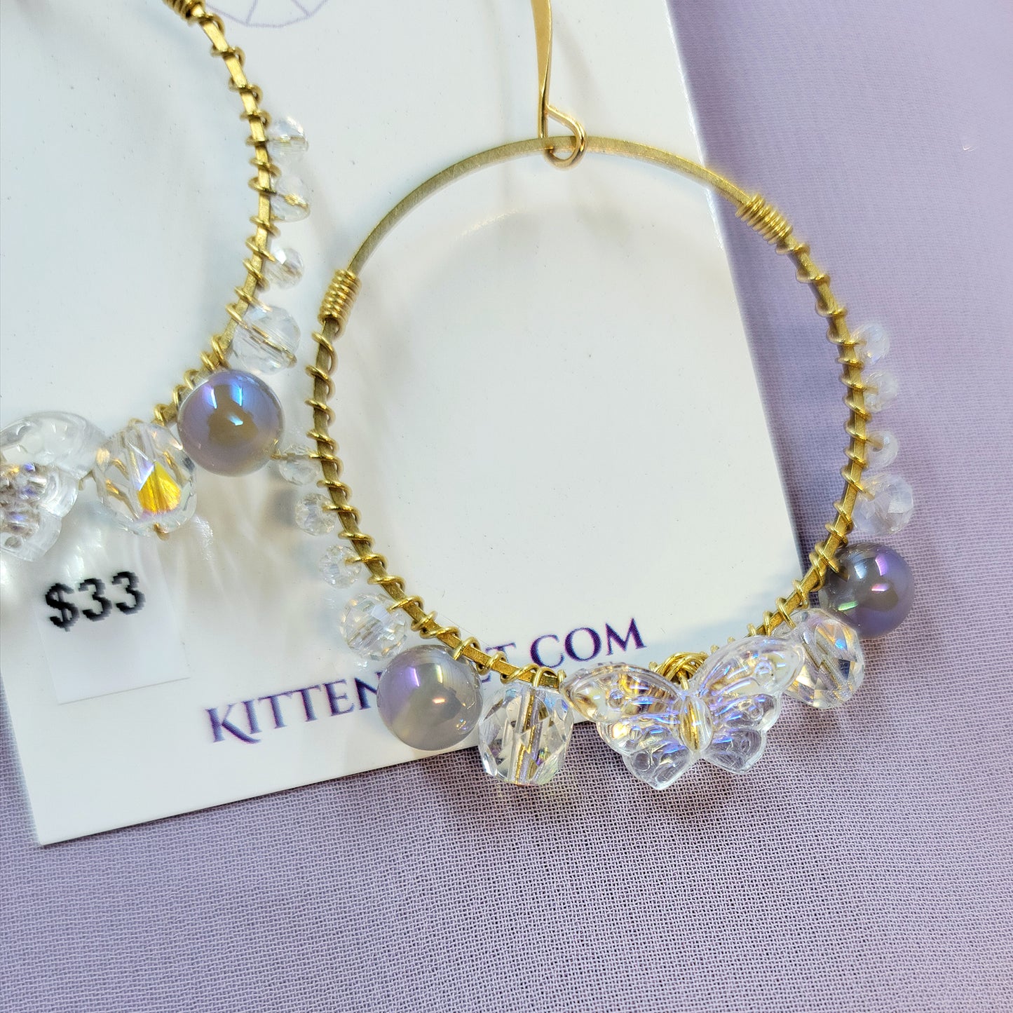 Ethereal Butterfly Aura Agate Sun Catcher Earrings