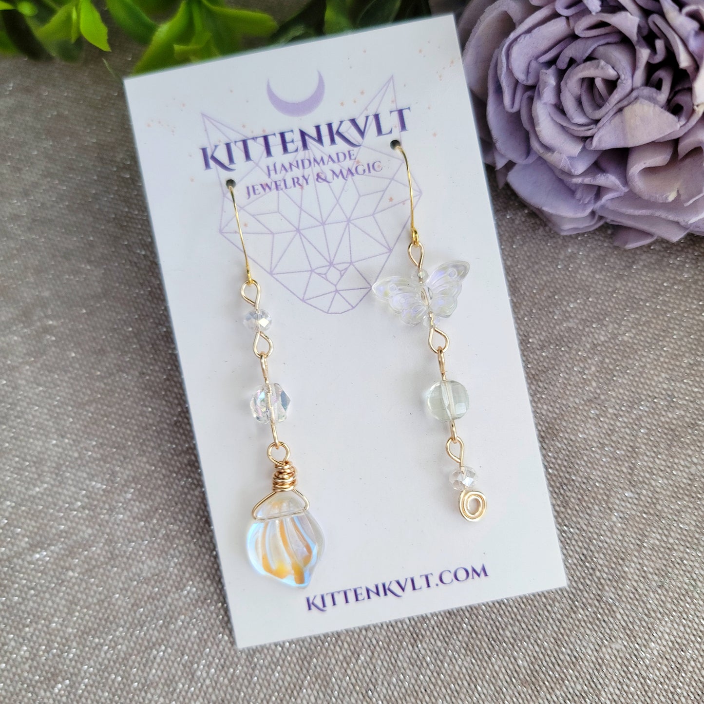 Ethereal Fluorite Butterfly Earrings