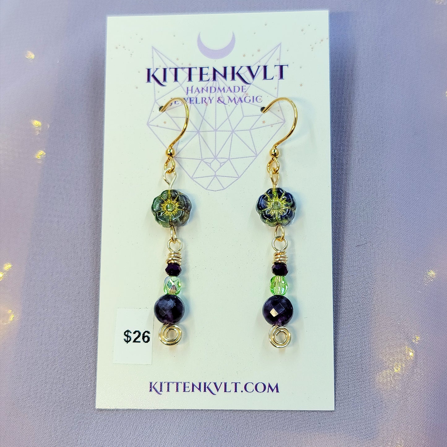 Amethyst Fairy Flower Earrings