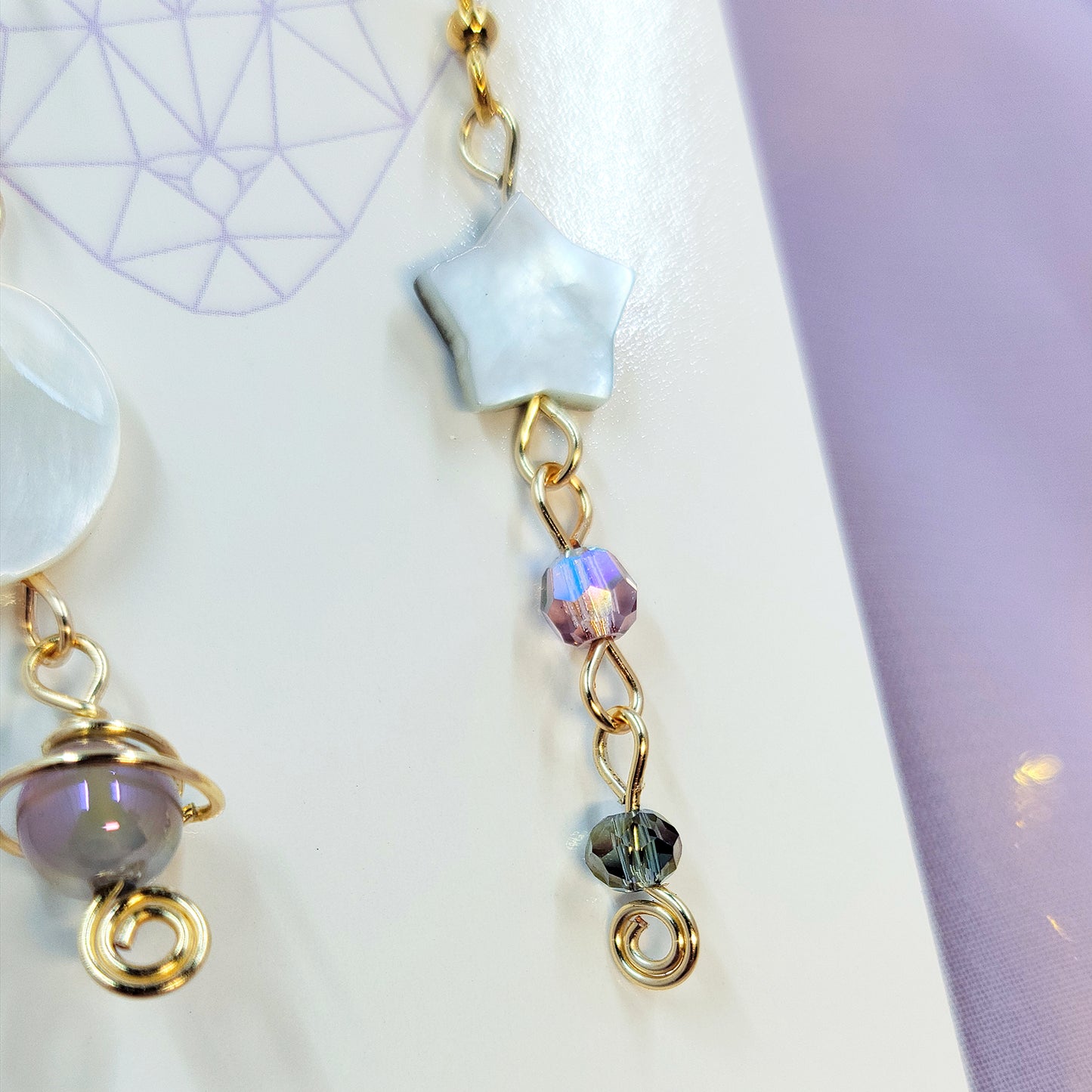 Ethereal Witchy Mystical Planet Aura Agate Celestial Moon Earrings