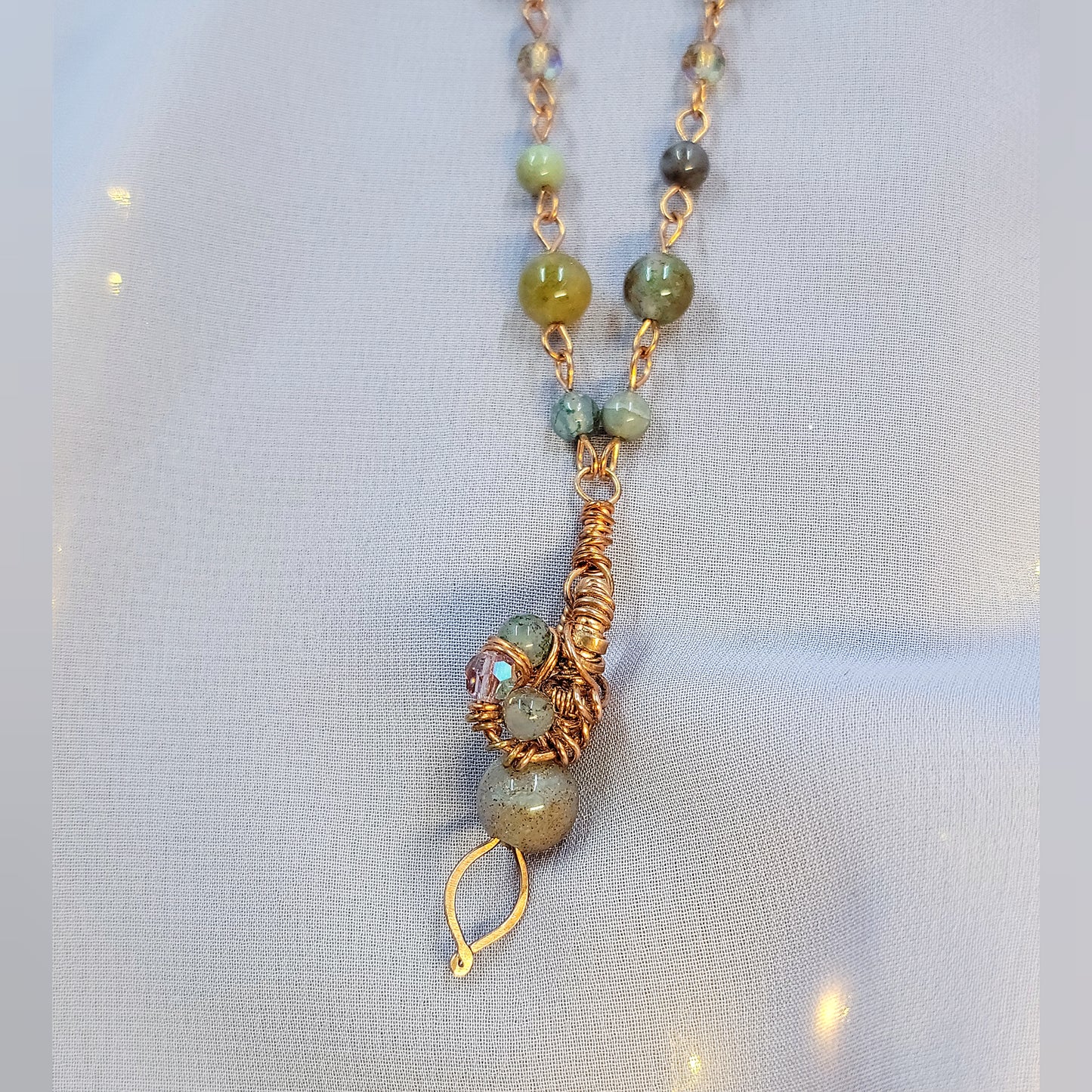 Mystical Witchy Fairy Ocean Jasper Copper Necklace