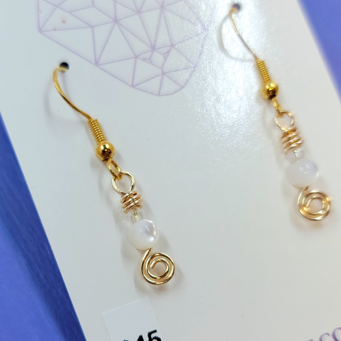 Dainty Ethereal Mother of Pearl Earrings