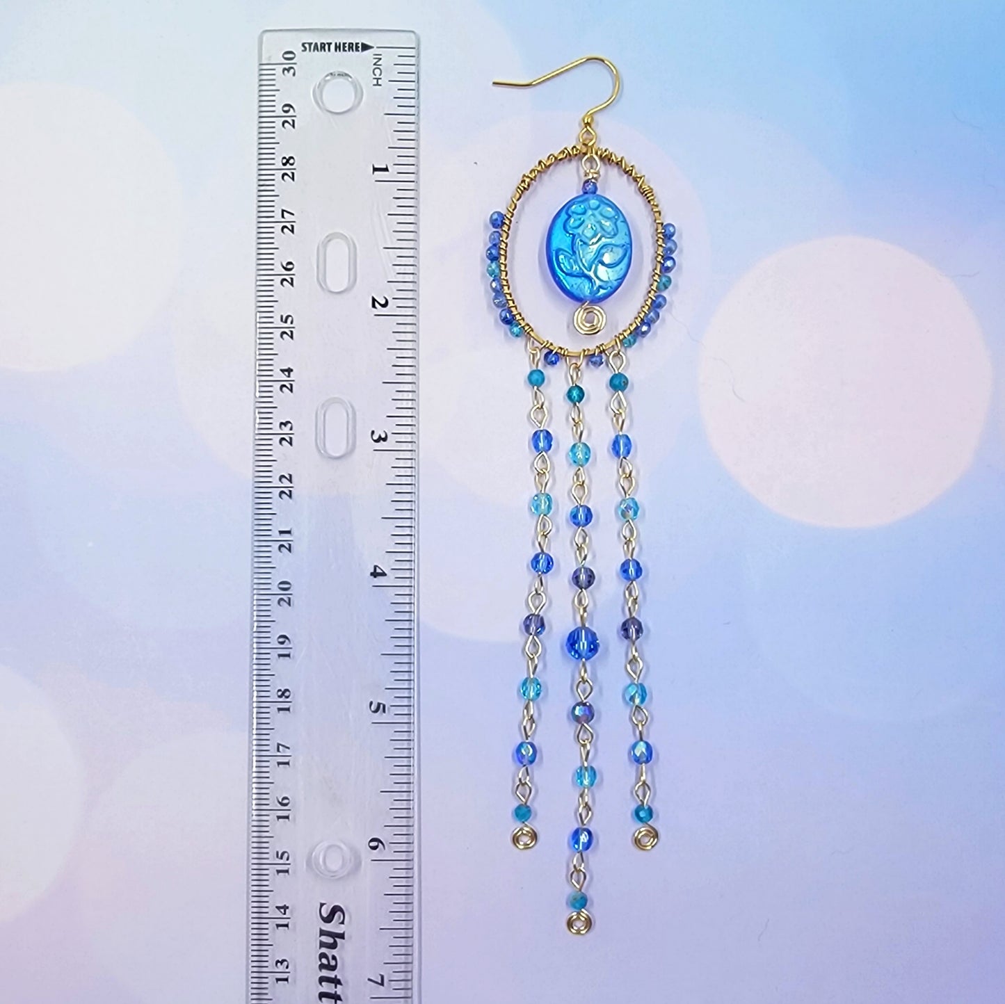 Blue Apatite Flower Earrings