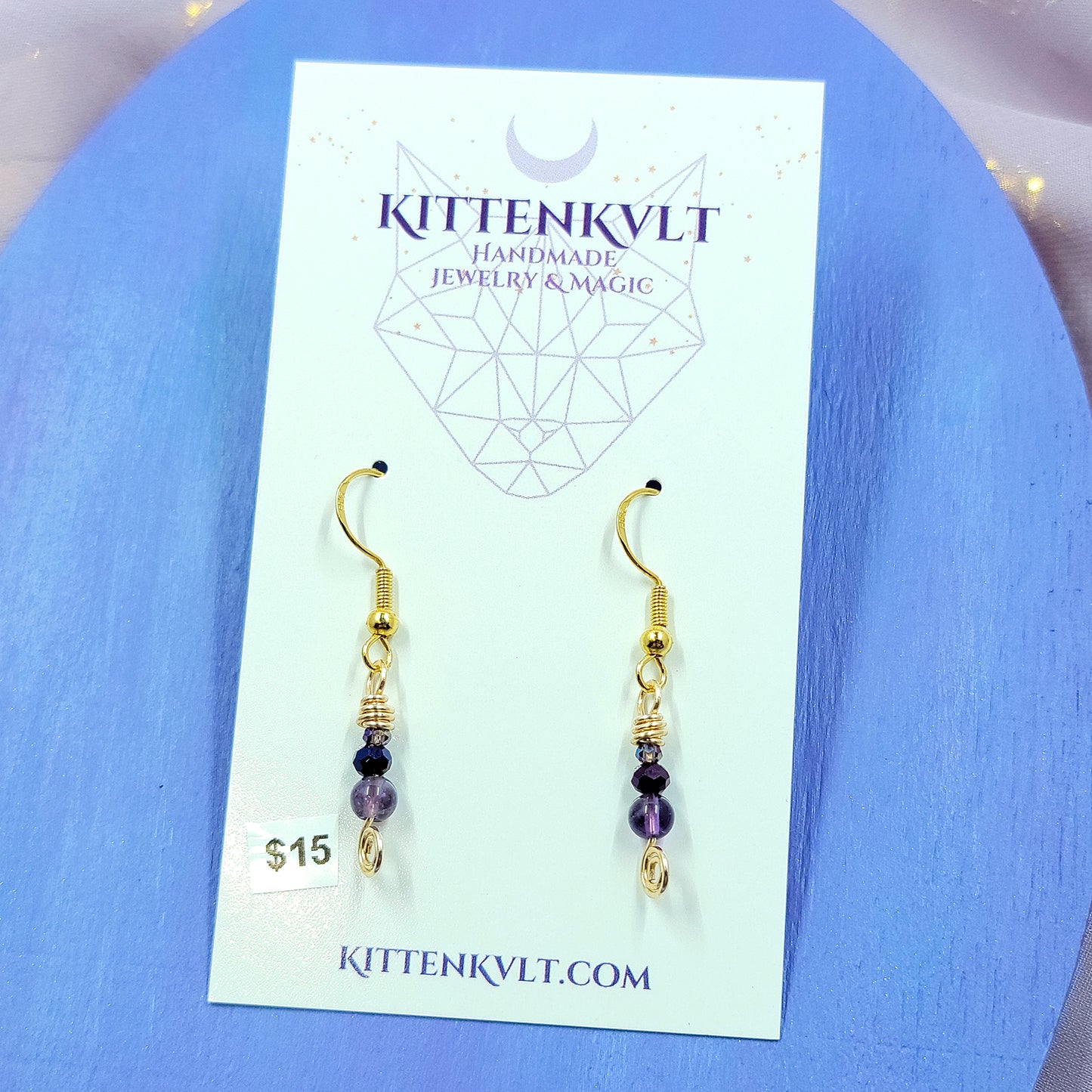 Dainty Witchy Amethyst Earrings