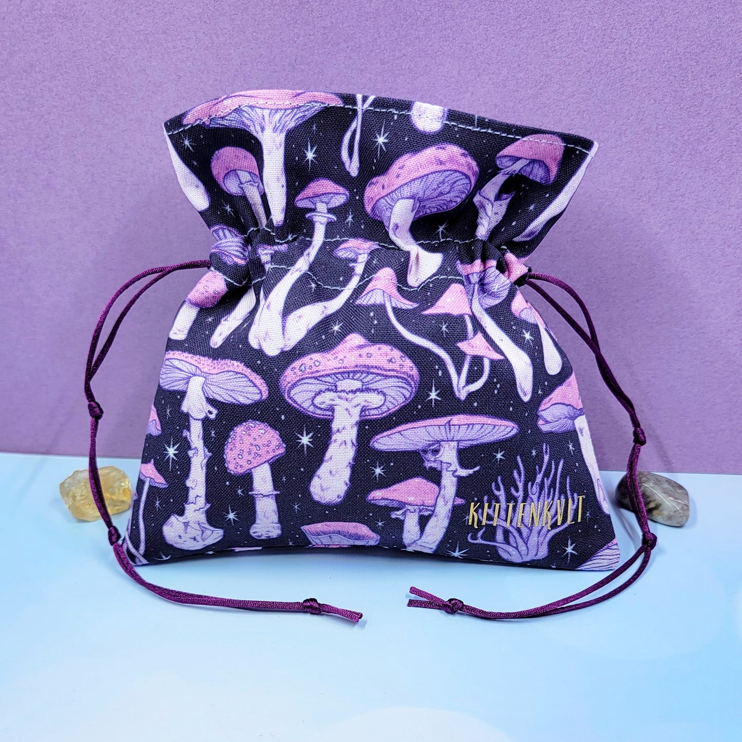 Mystical Witchy Mushroom Crystal Pouch
