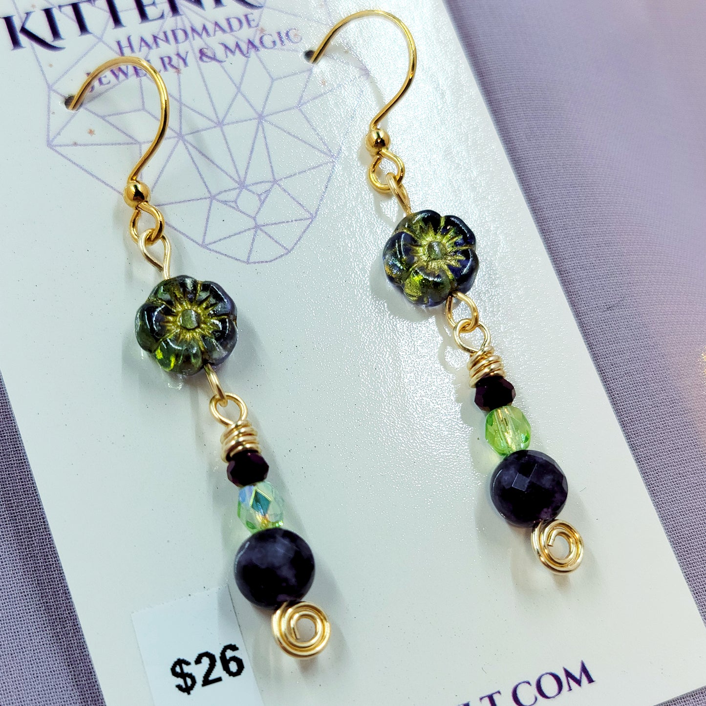 Amethyst Fairy Flower Earrings