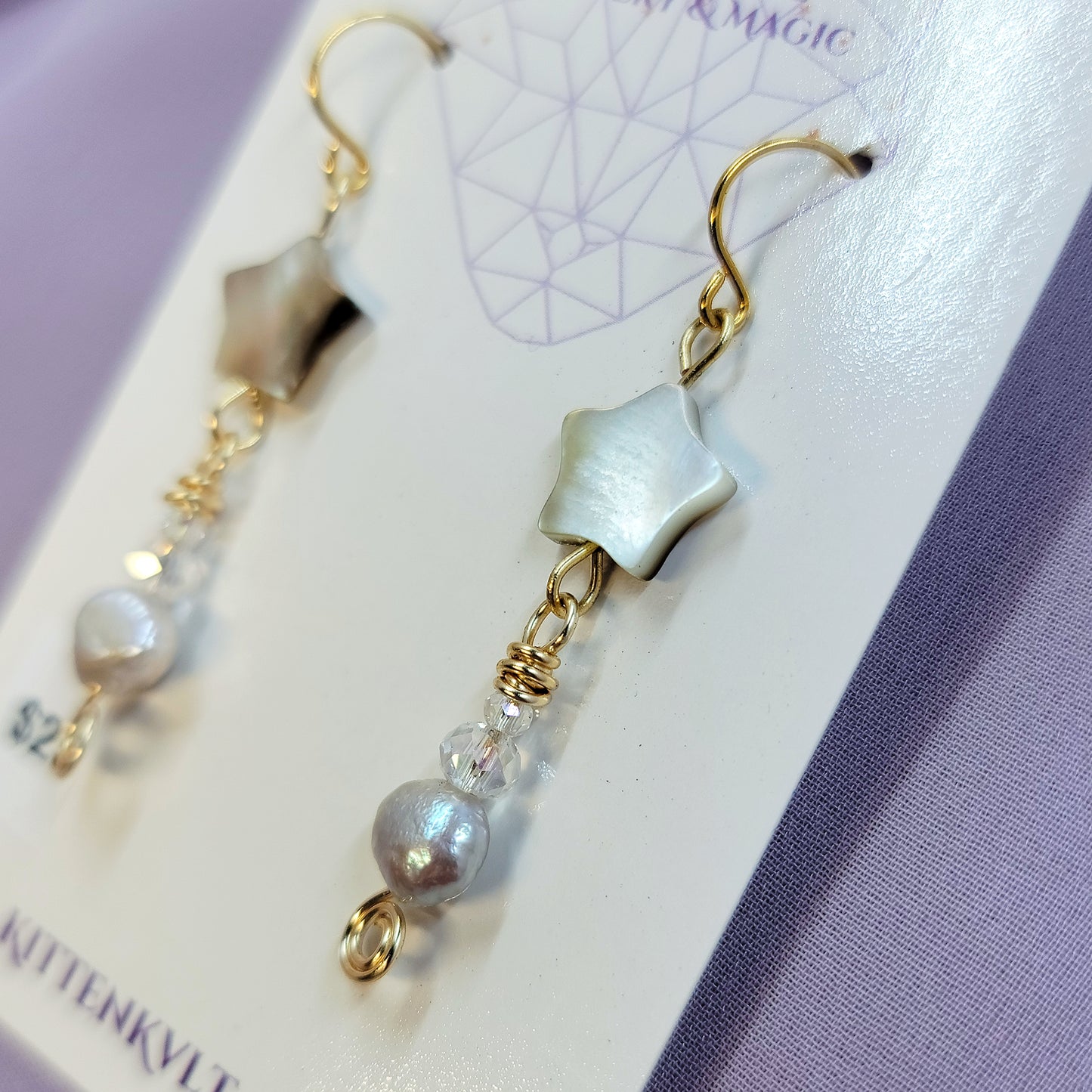 Shell Star & Freshwater Pearl Earrings