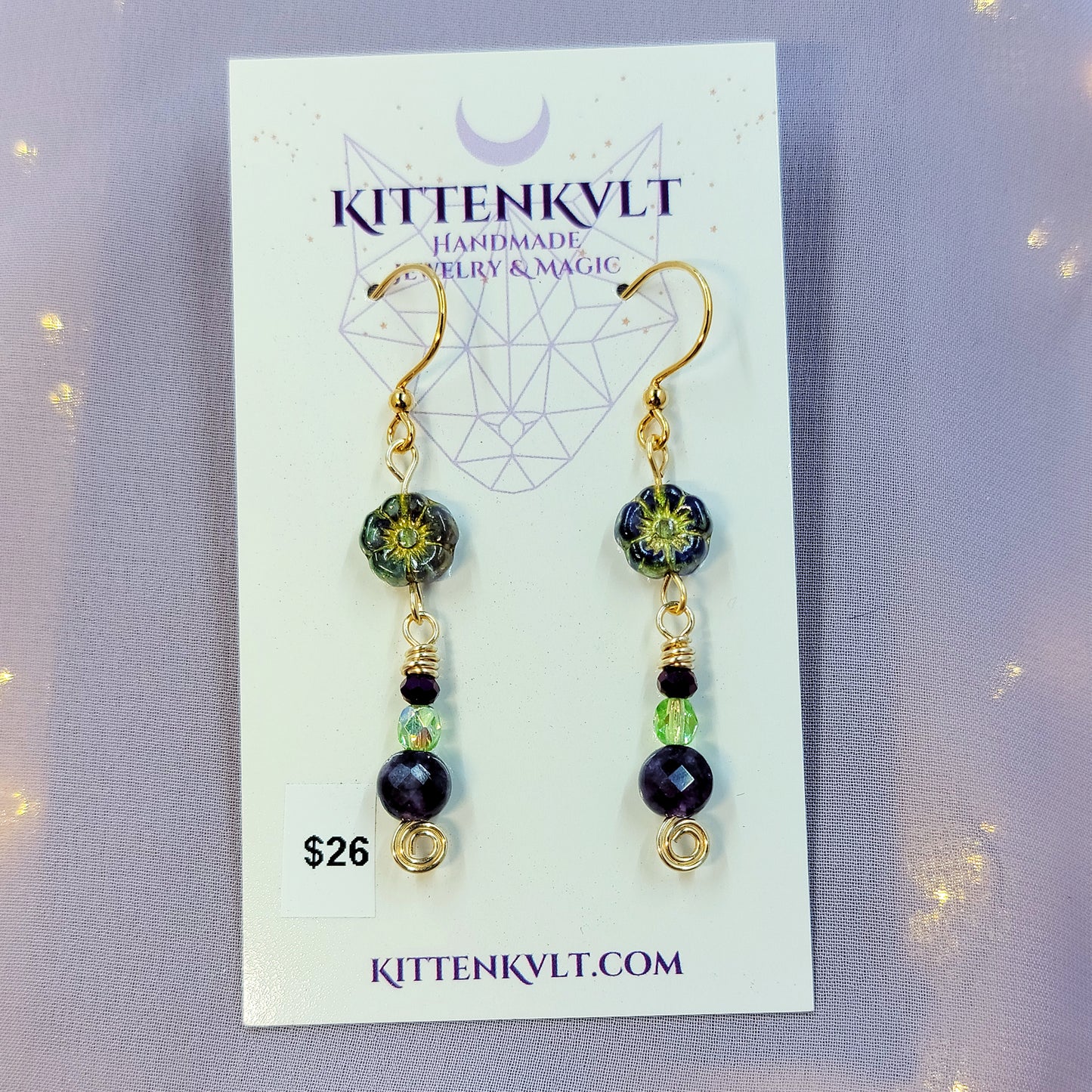 Amethyst Fairy Flower Earrings