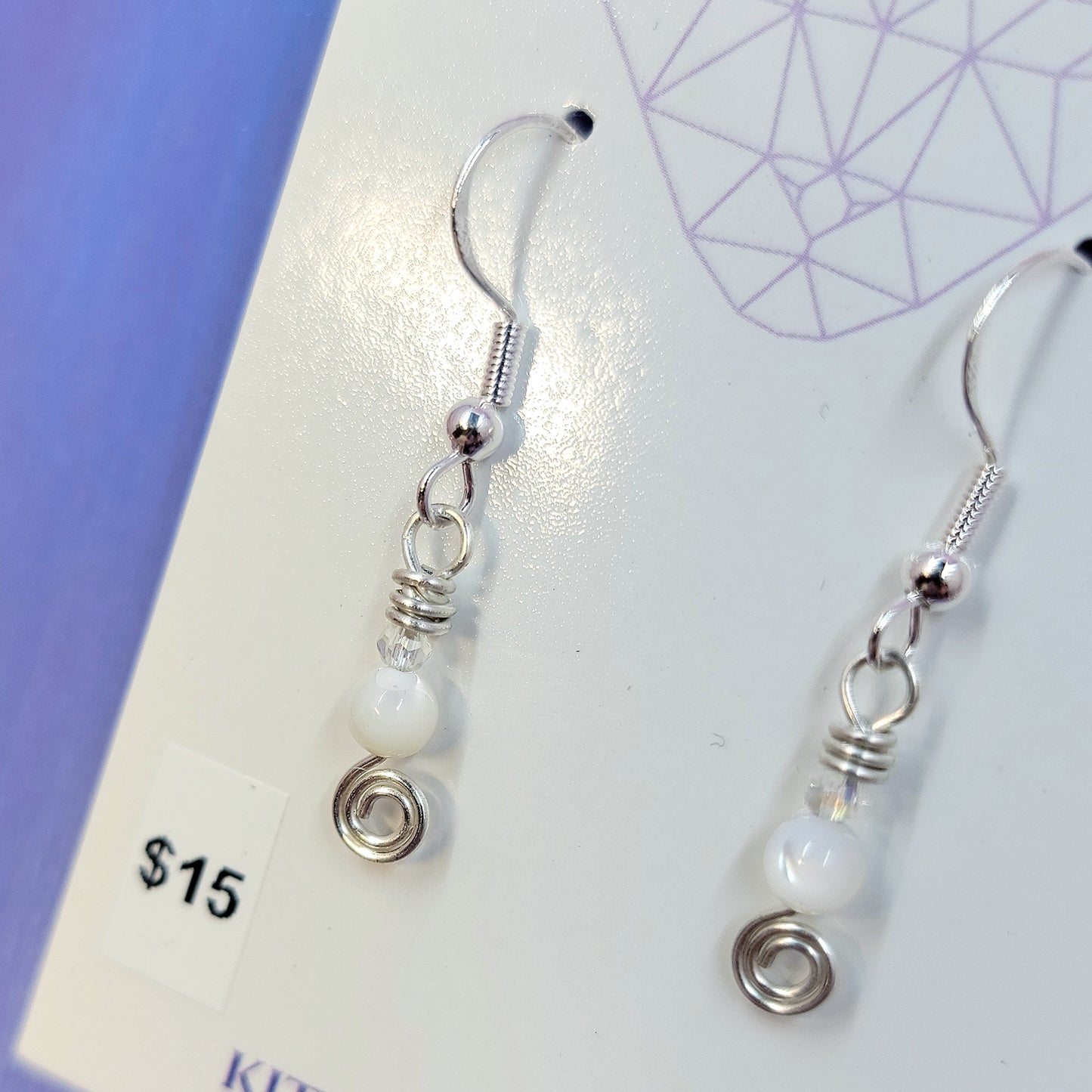 Dainty Ethereal Mother of Pearl Earrings