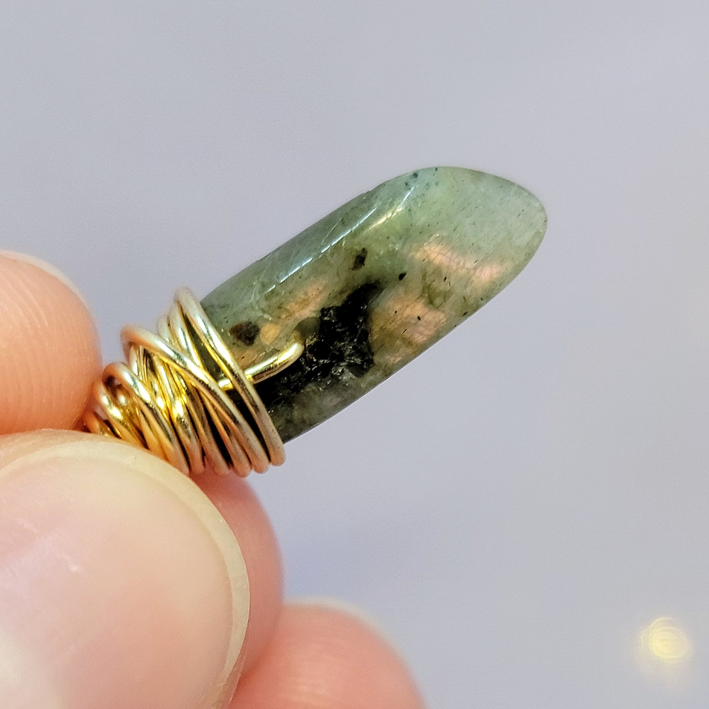 Mystical Witchy Fairy Labradorite Moon Necklace