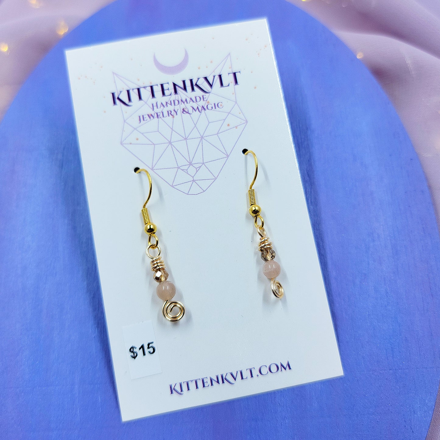 Dainty Fairy Sunstone Earrings