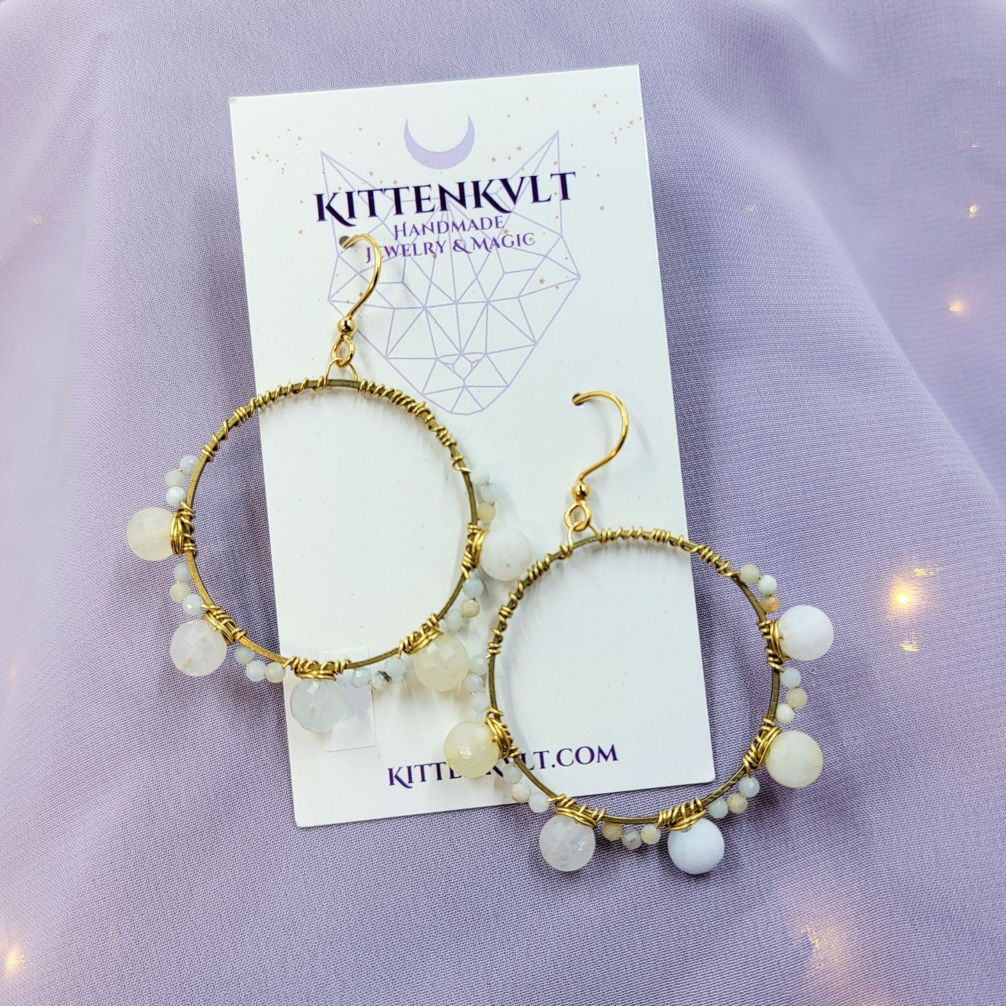 Amazonite & Quartz Mystical Hoop Earrings