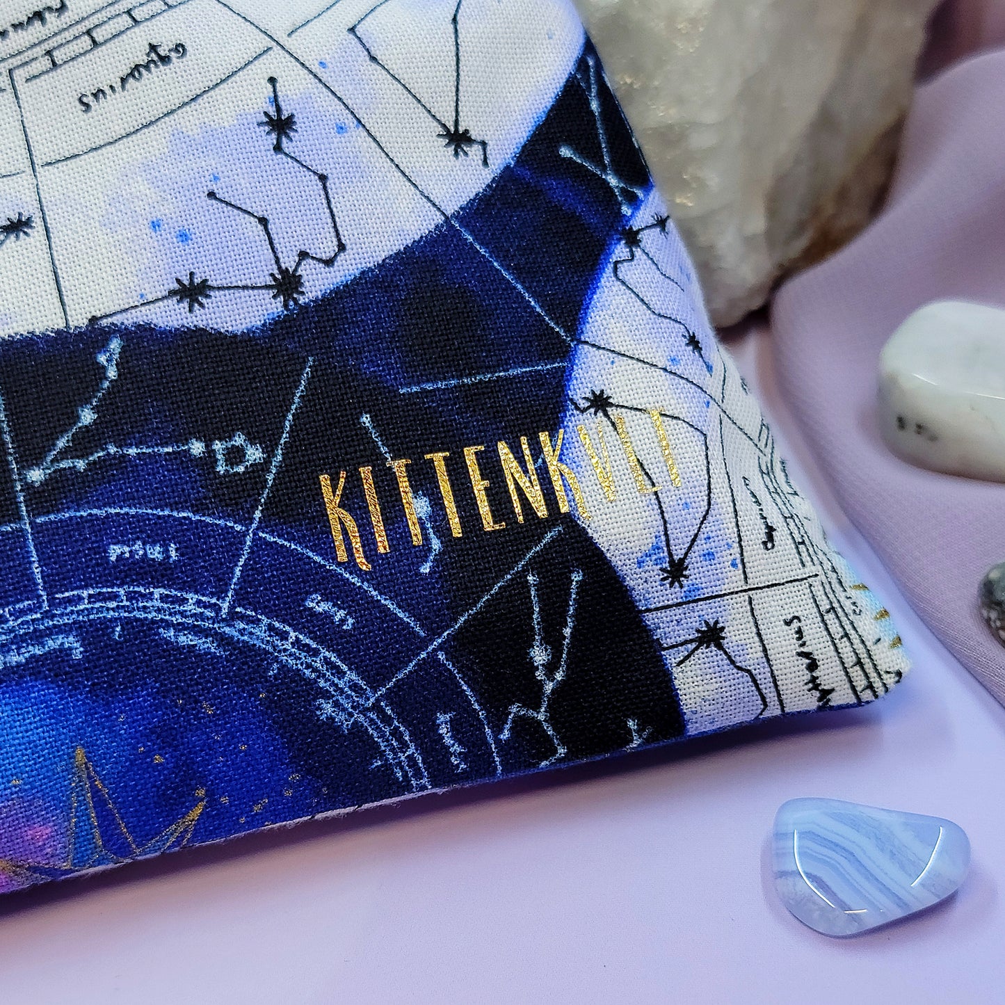 Mystical Celestial Zodiac Witchy Trinket Crystal Pouch