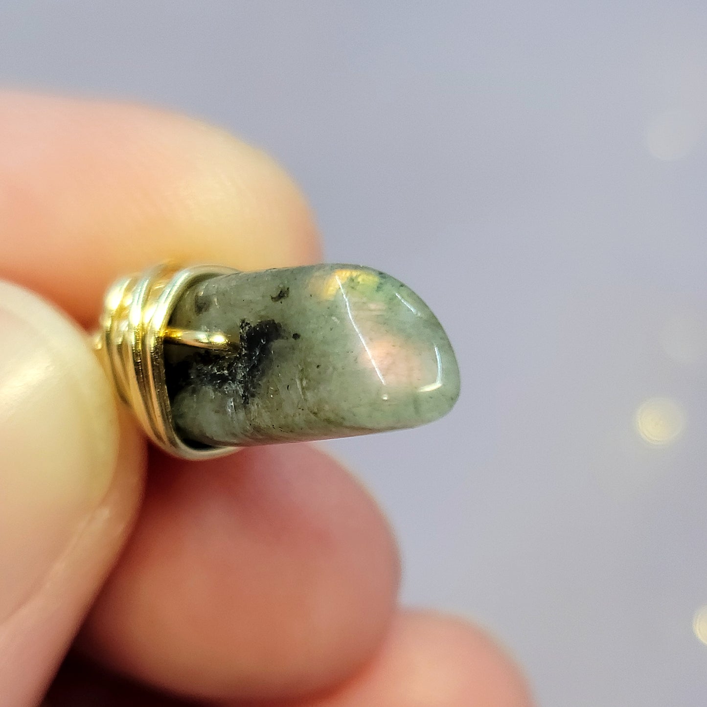 Mystical Witchy Fairy Labradorite Moon Necklace