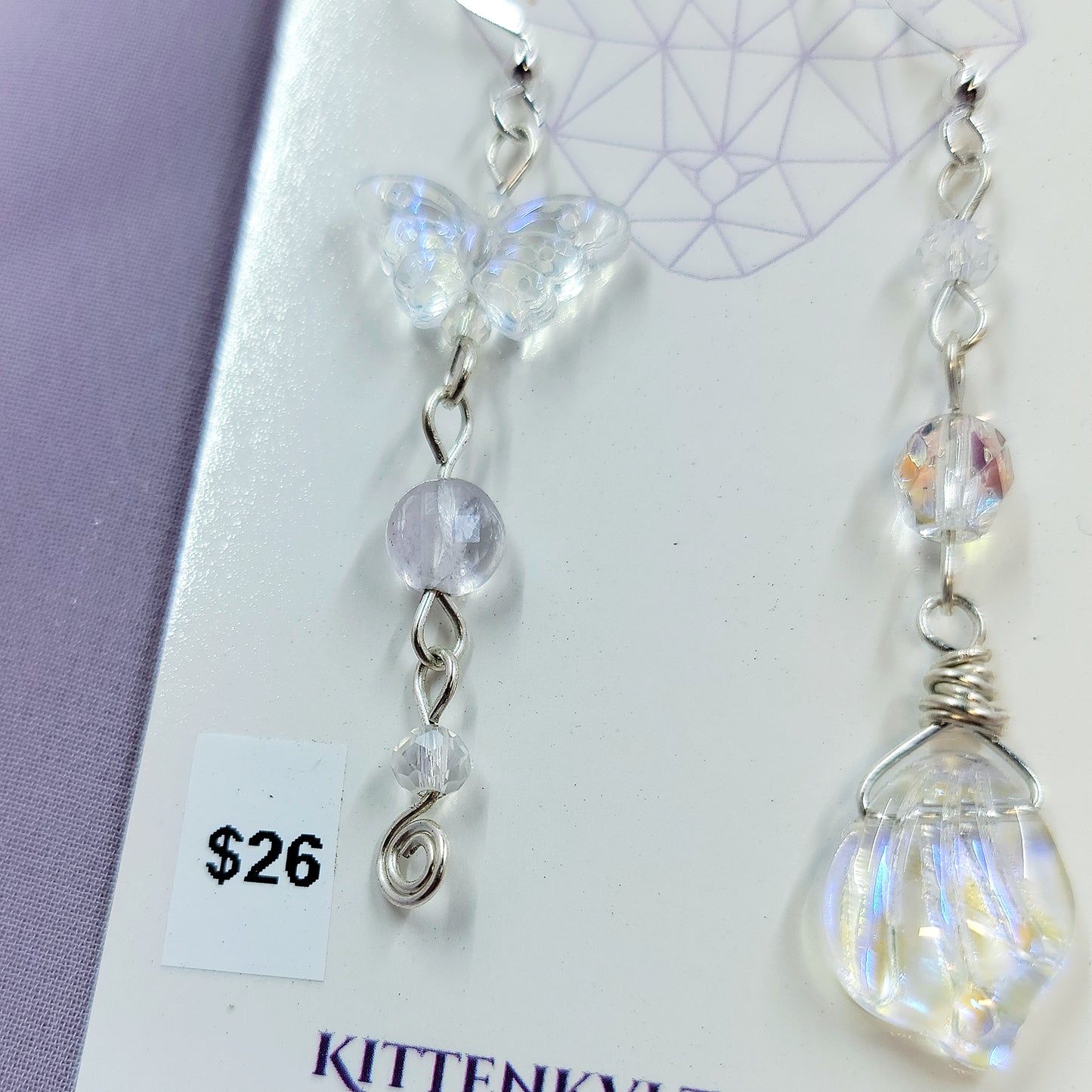 Ethereal Fluorite Butterfly Earrings