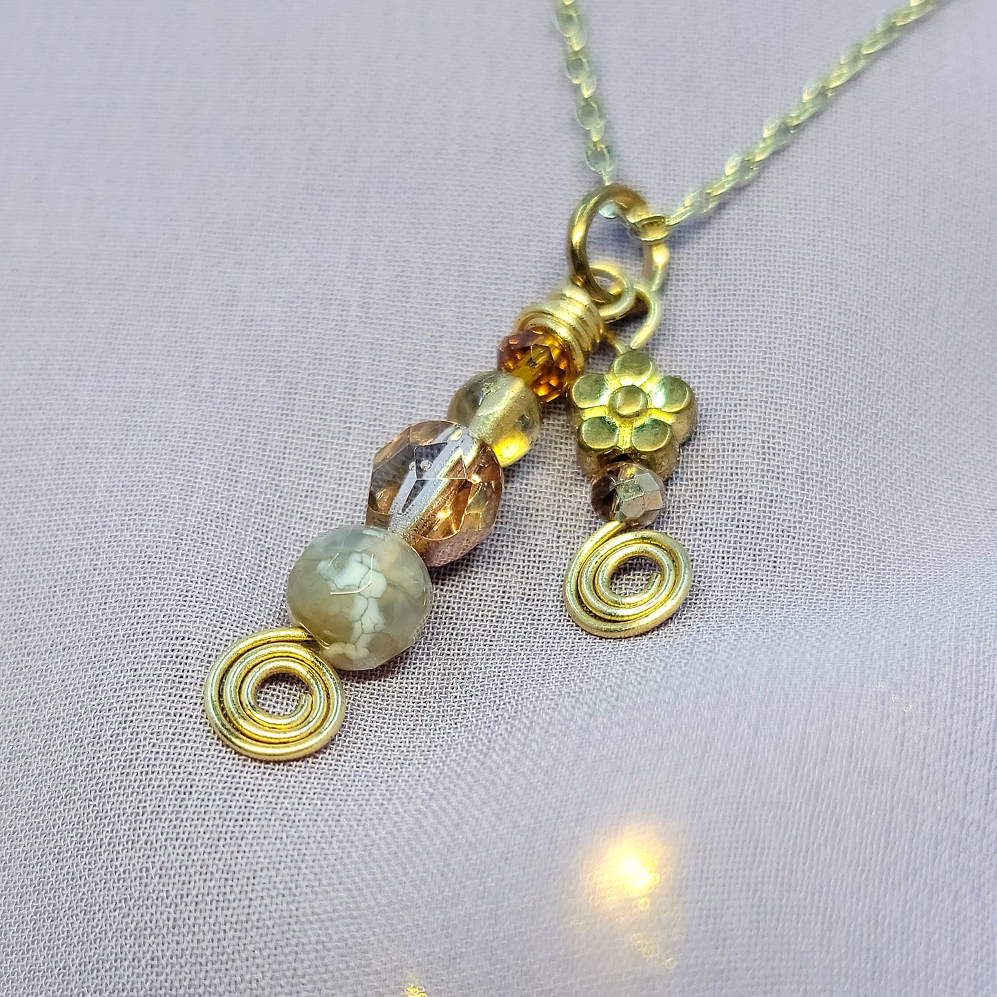 Agate Fairy Flower Necklace