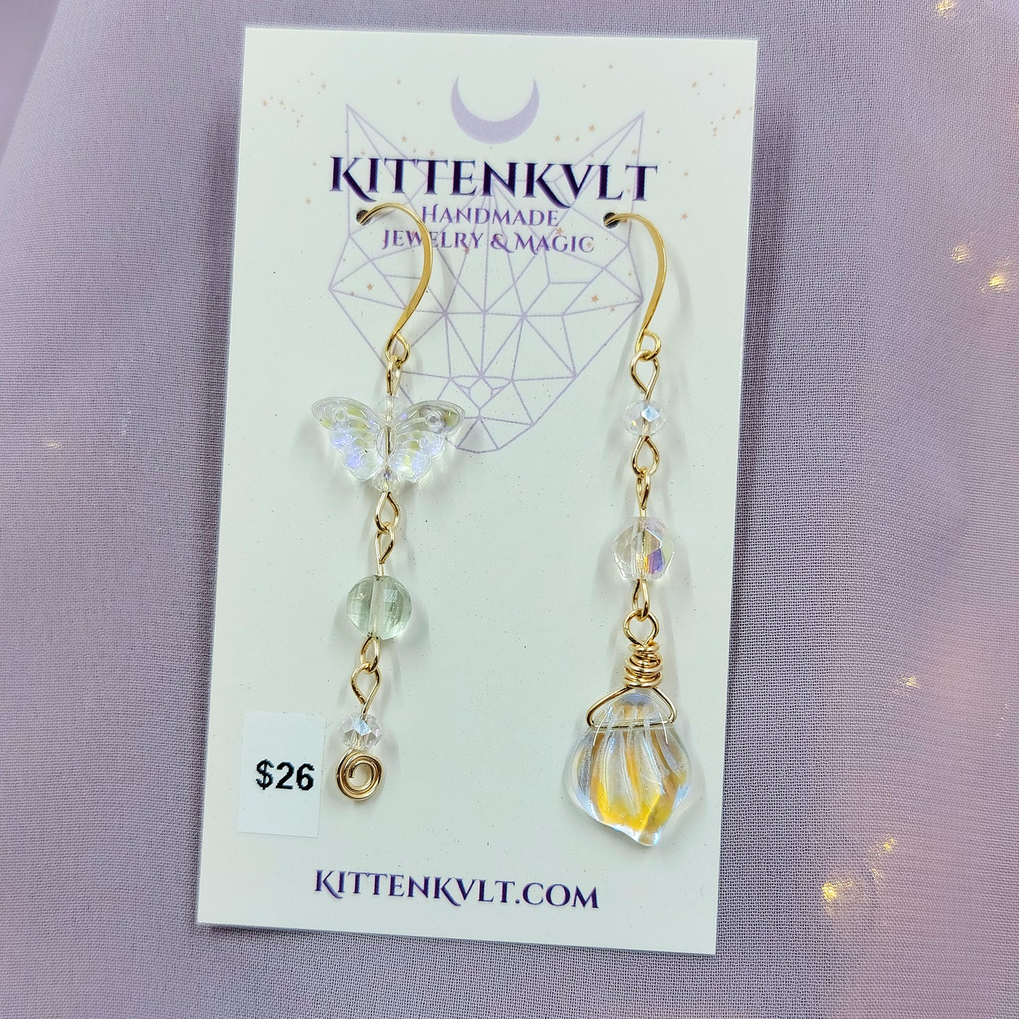 Ethereal Fluorite Butterfly Earrings