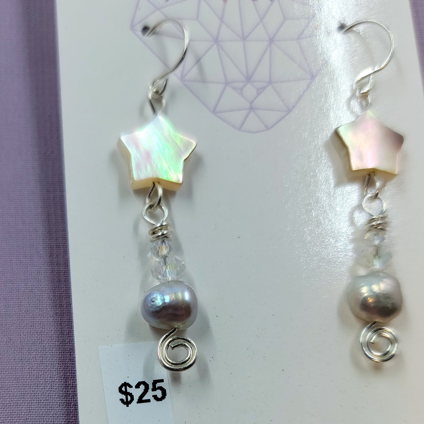 Shell Star & Freshwater Pearl Earrings