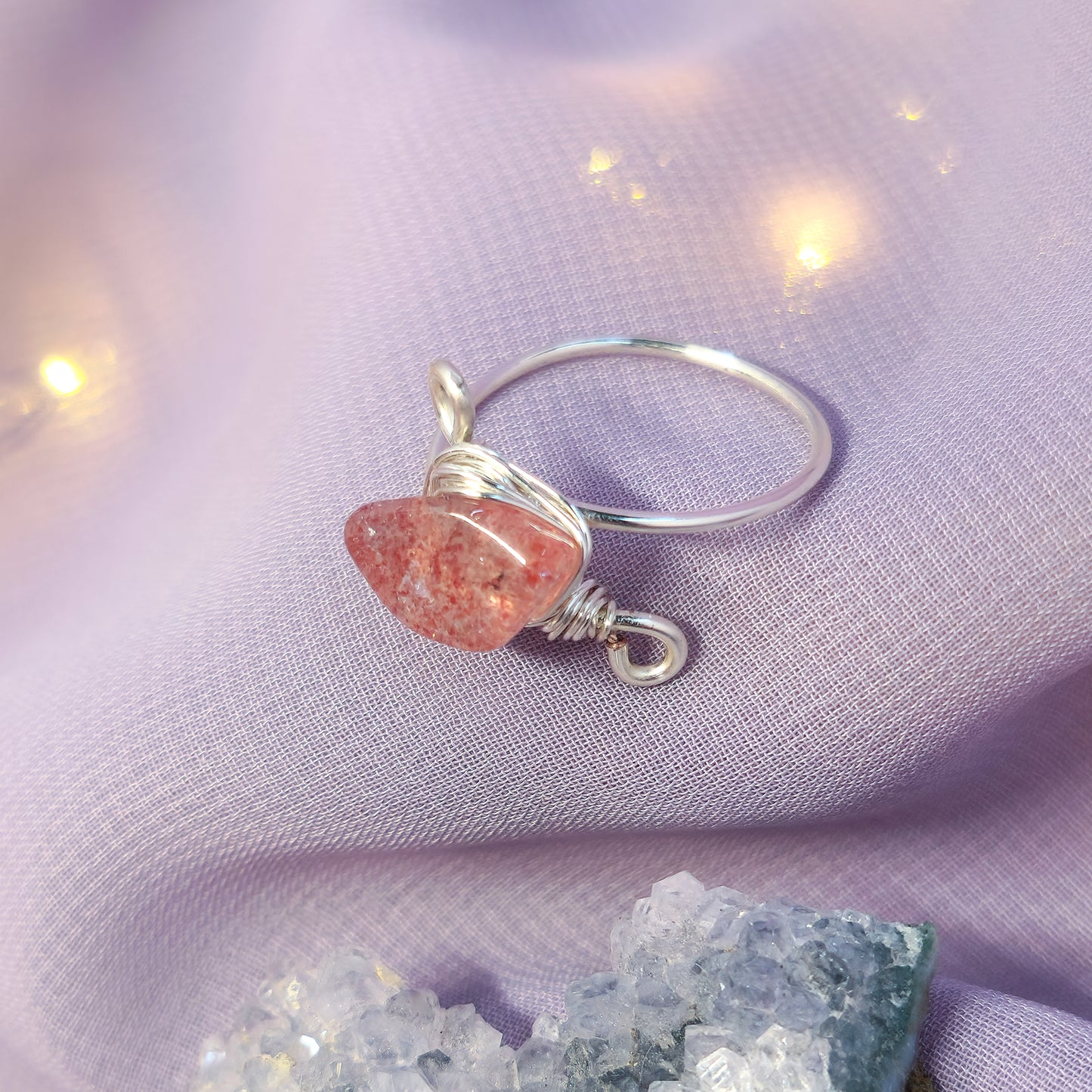 Whimsical Fairy Strawberry Quartz Ring