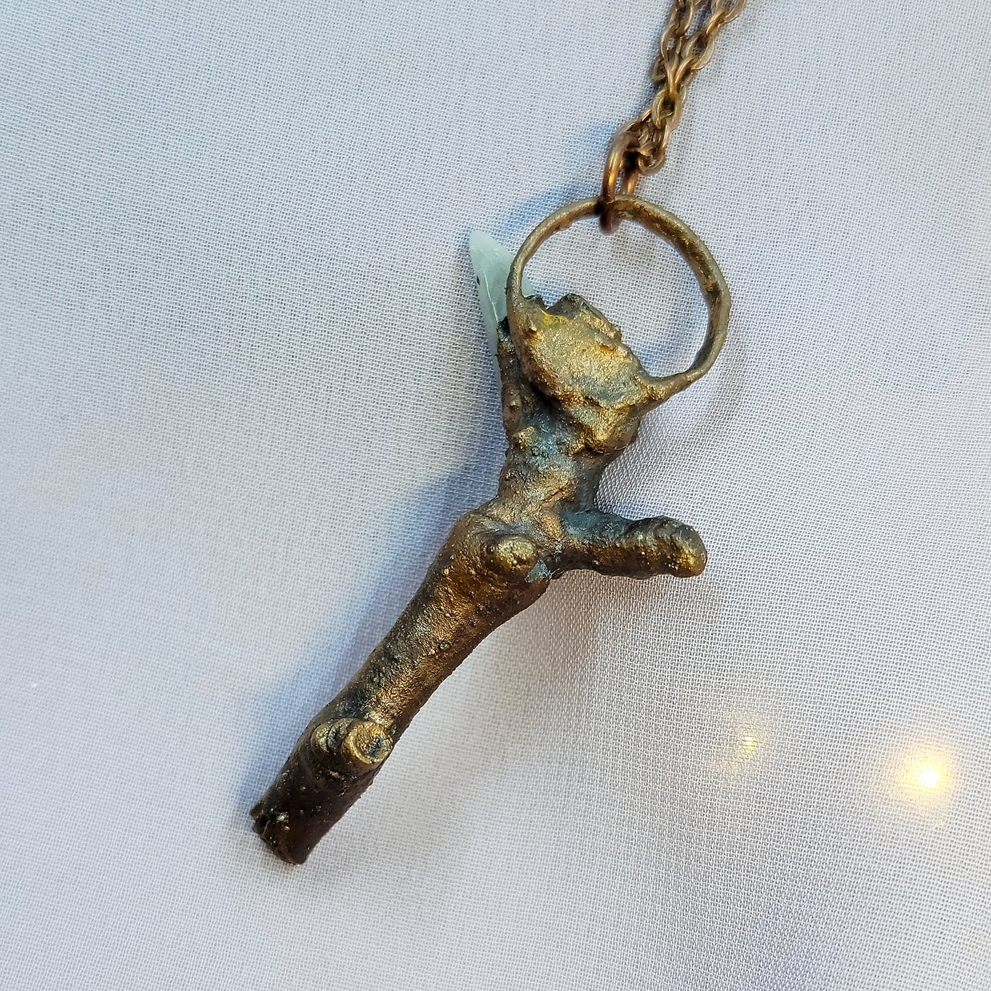 Real Twig & Labradorite Electroformed Copper Necklace