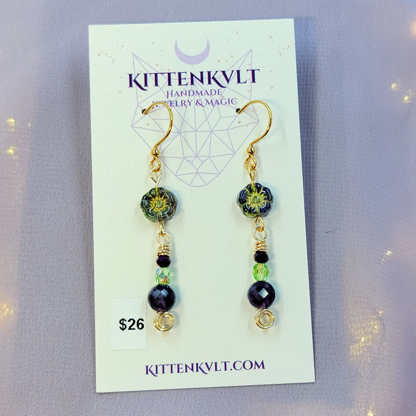 Amethyst Fairy Flower Earrings