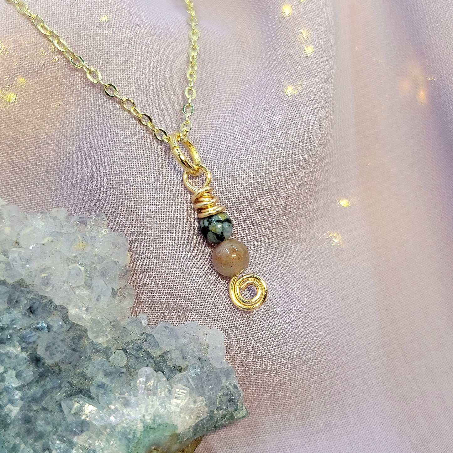 Dainty Ocean Jasper Fairy Necklace