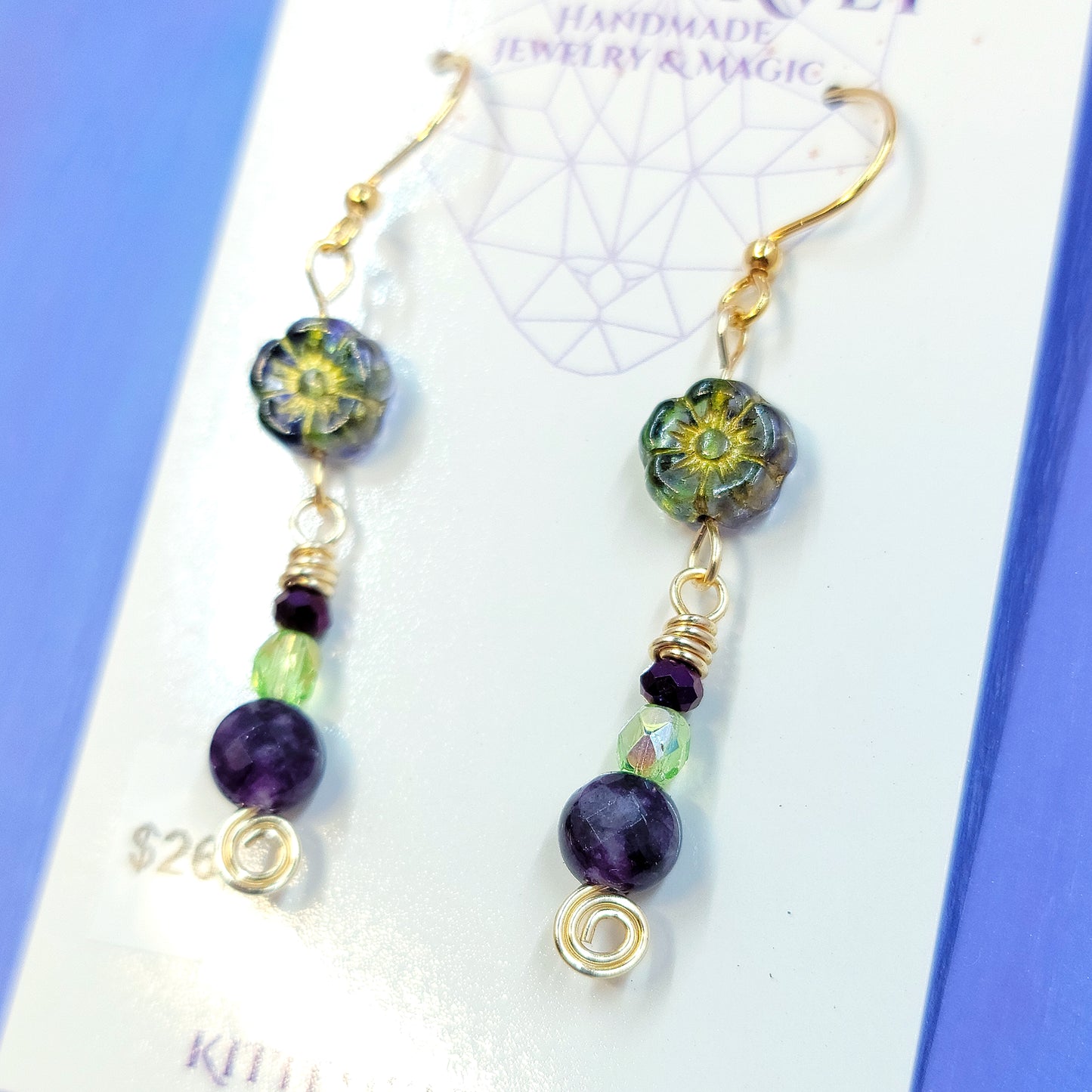 Amethyst Fairy Flower Earrings