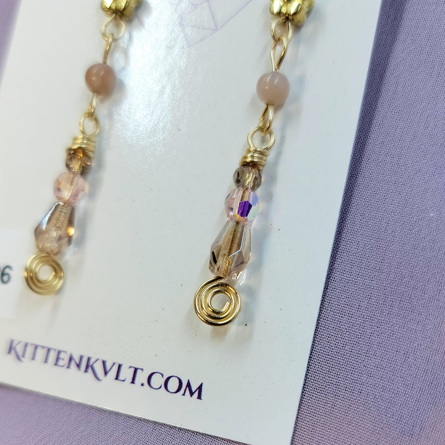 Dainty Sunstone Flower Earrings