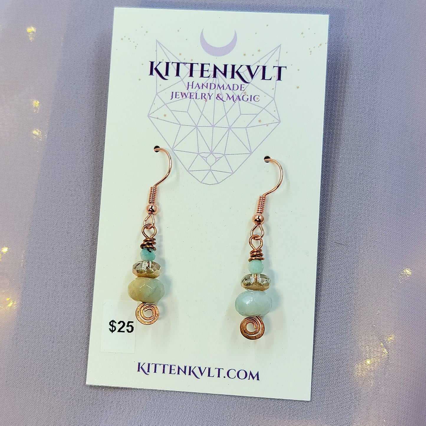 Mystical Sea Witch Amazontie Copper Earrings