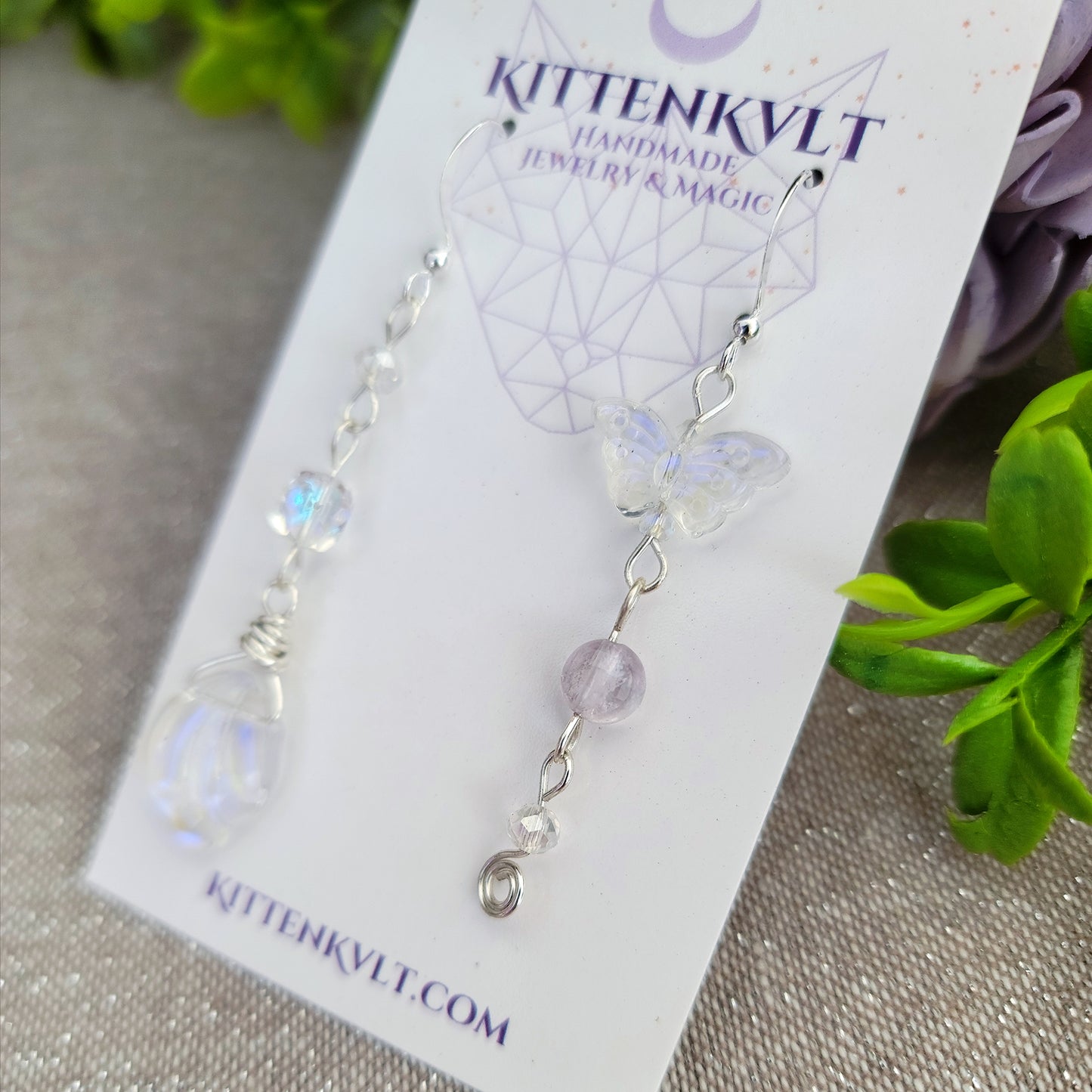 Ethereal Fluorite Butterfly Earrings
