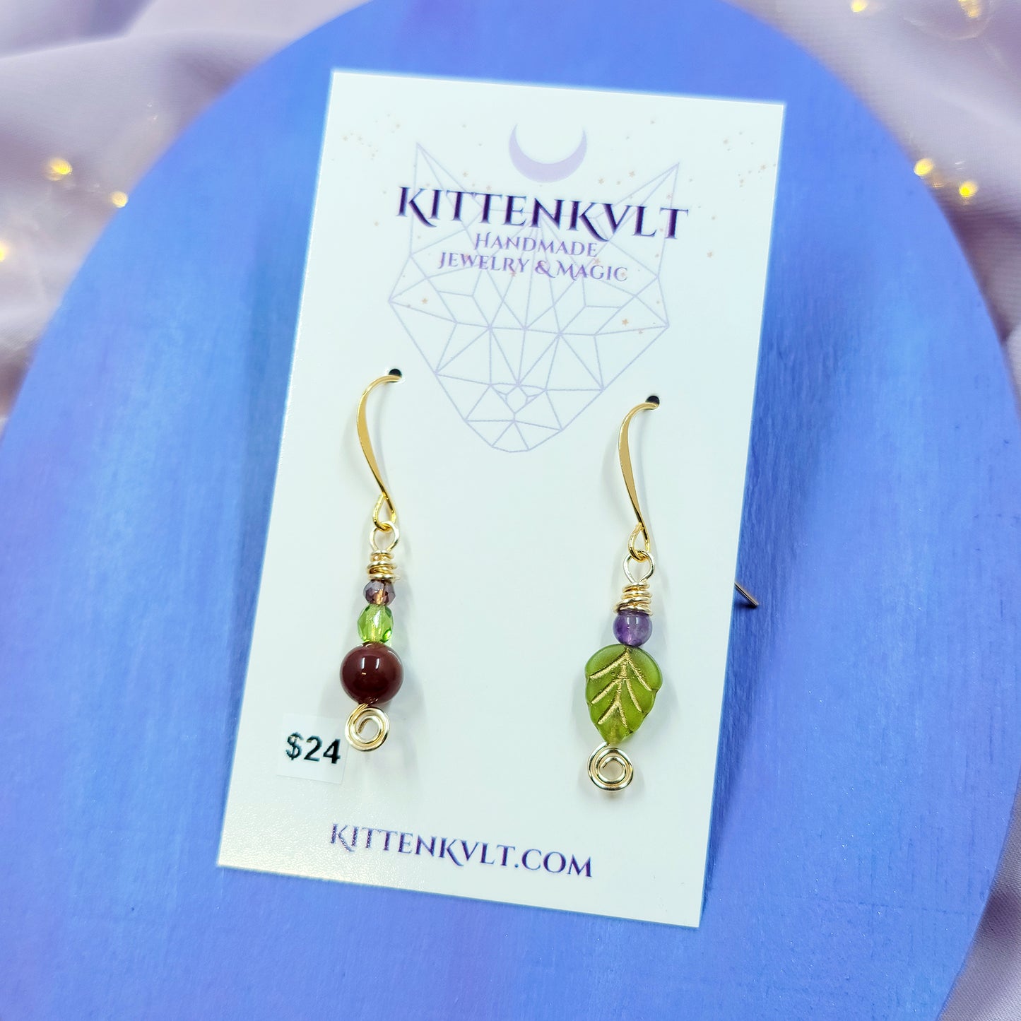 Earthy Fairy Jasper & Amethyst Earrings