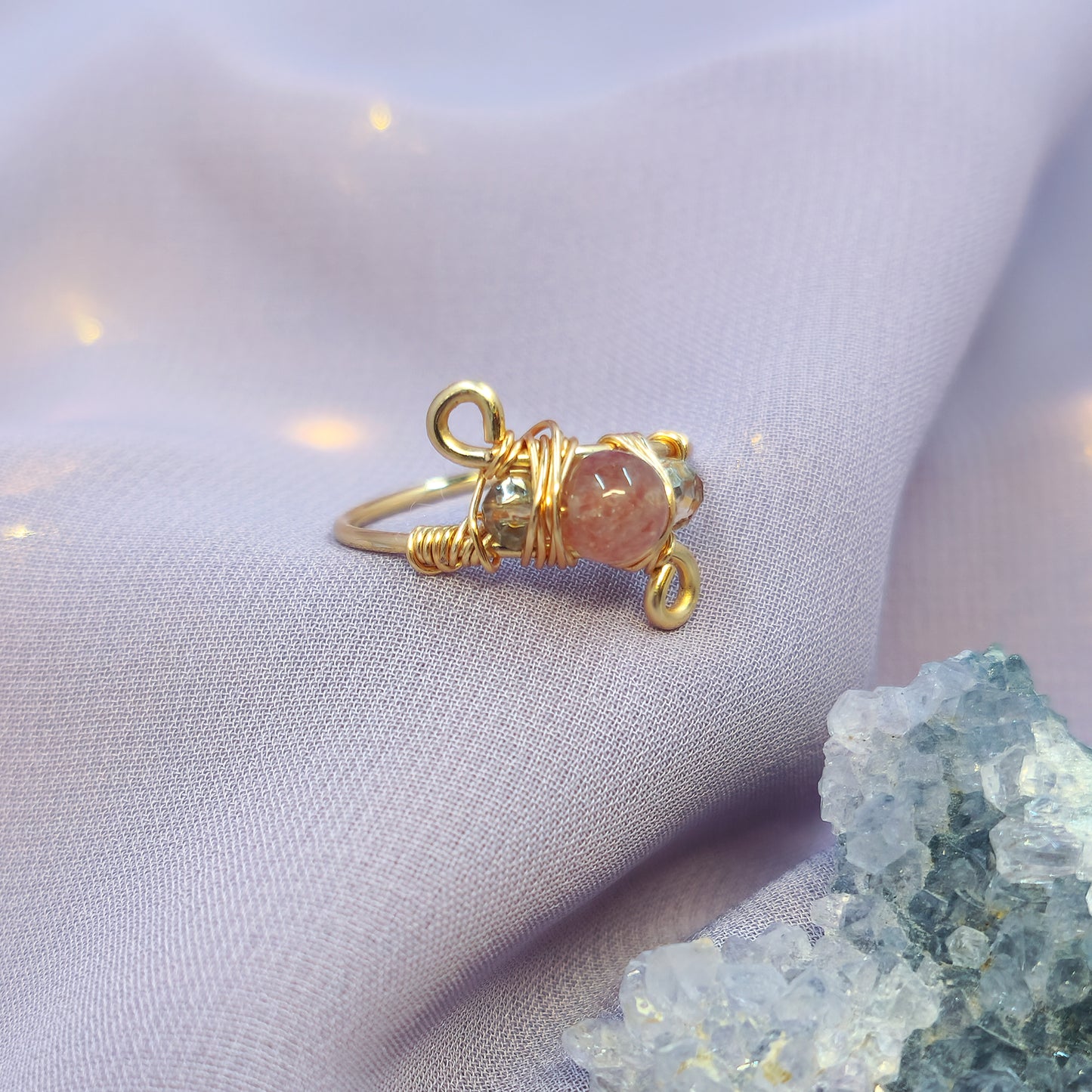 Mystical Fairy Strawberry Quartz Ring