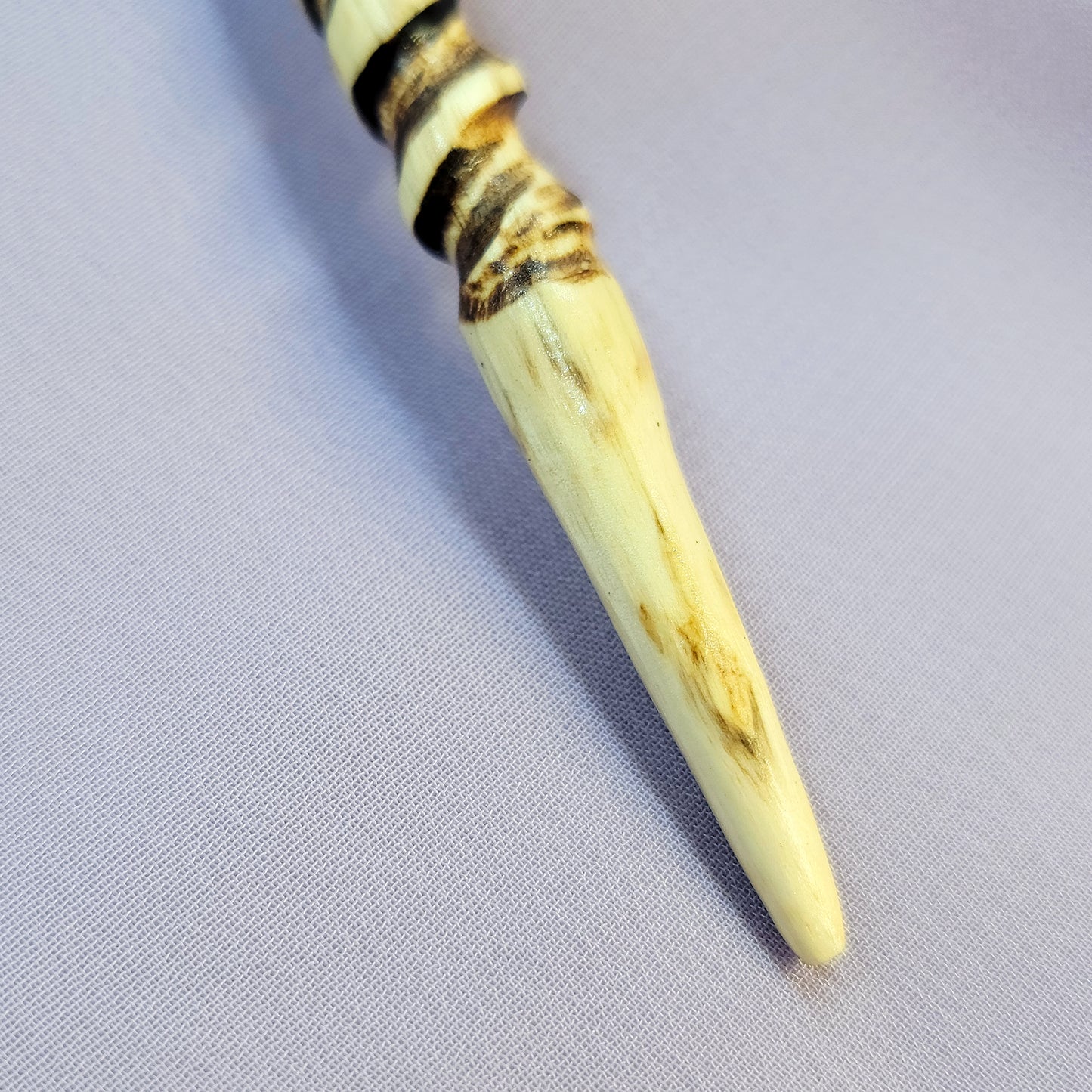 Hand Carved Ash Wood, Copper & Green Aventurine Wand Necklace