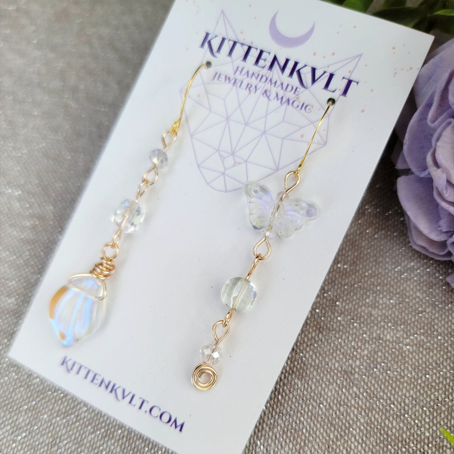 Ethereal Fluorite Butterfly Earrings