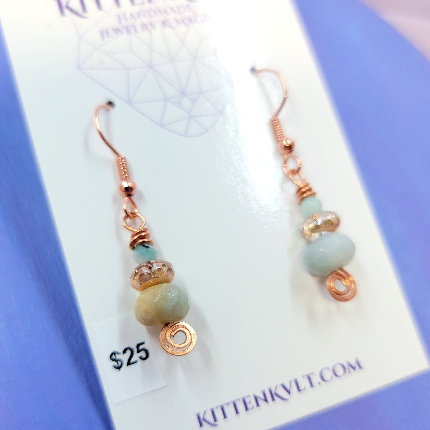 Mystical Sea Witch Amazontie Copper Earrings