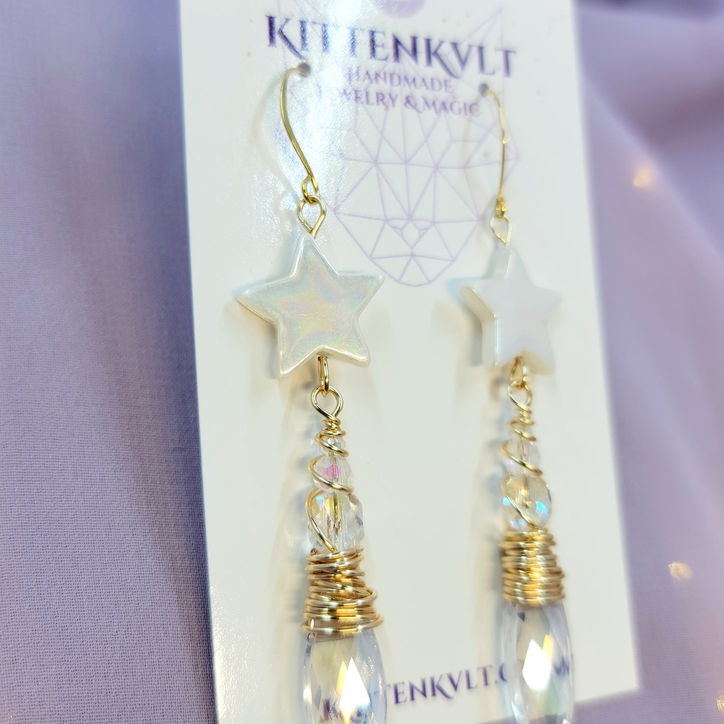 Celestial Sun Catcher Earrings With Shell Stars